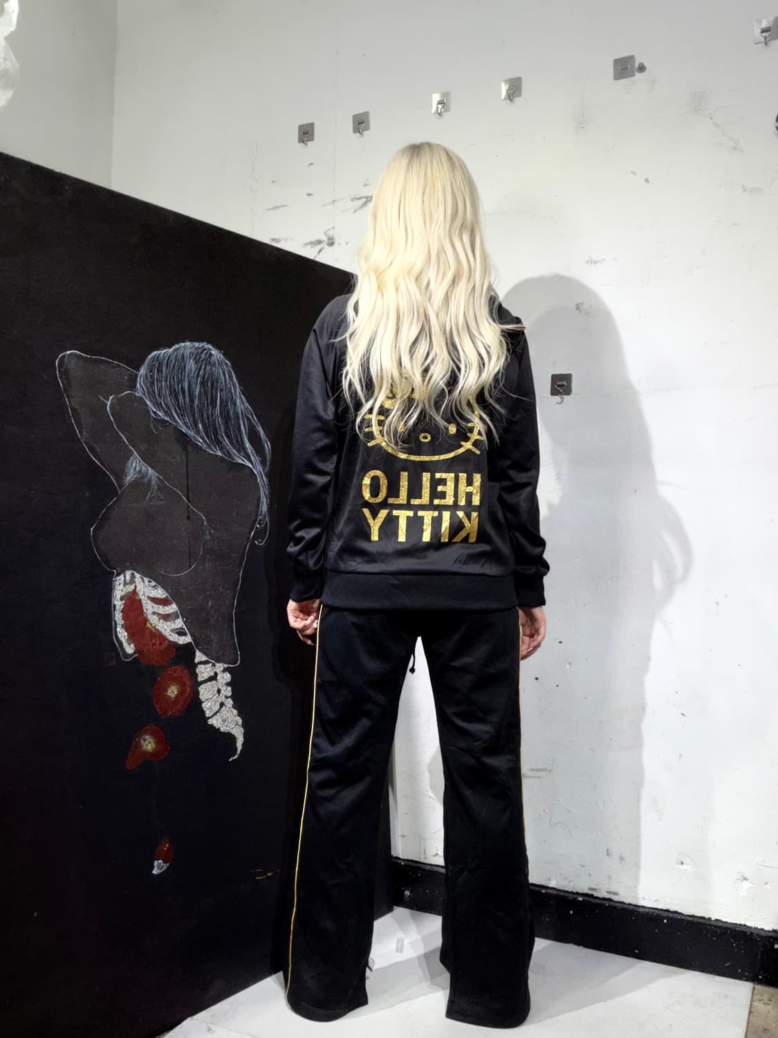 JPN 헬로키티 빅로고 져지 갸루 트레이닝 팬츠 추리닝 셋업 L 상품이미지1