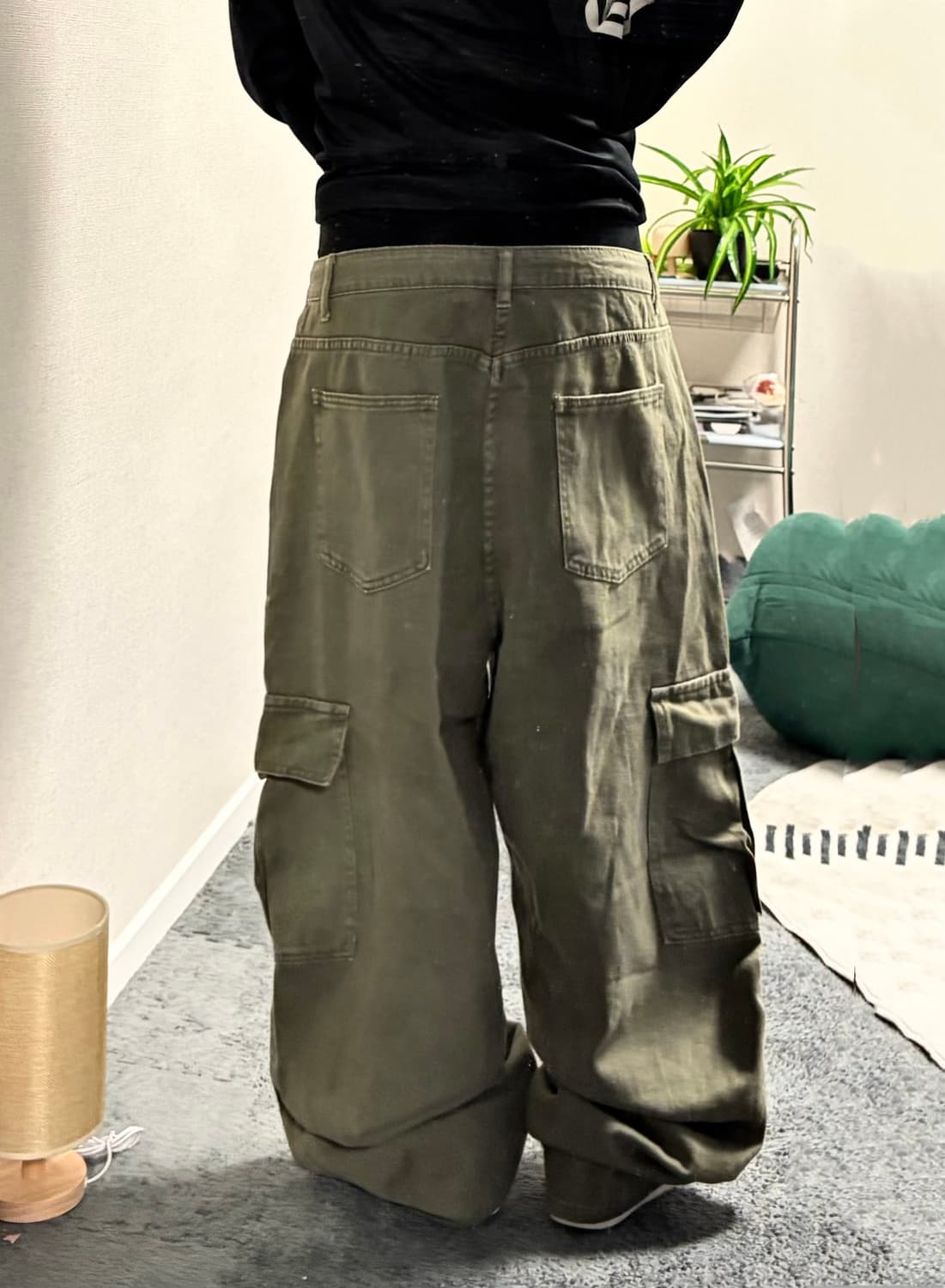 90s 빈티지 카키 카고와이드팬츠 상품이미지3