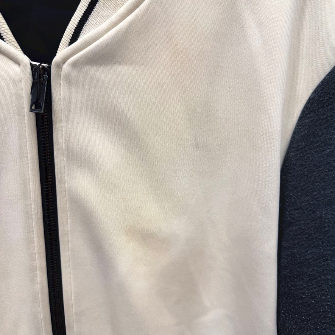 솔리드옴므 집업 자켓 블록 배색 디테일 레귤러핏 아이보리 블랙 그레이 상품이미지8