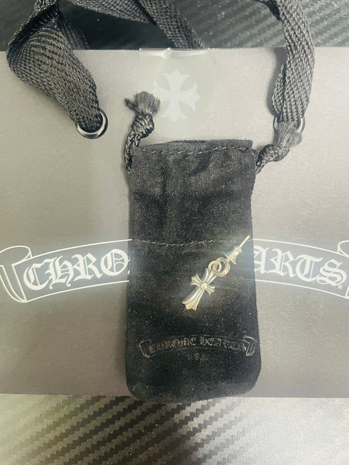 크롬하츠 (Chrome Hearts) 베이비팻 크로스 드롭 이어링 상품이미지1