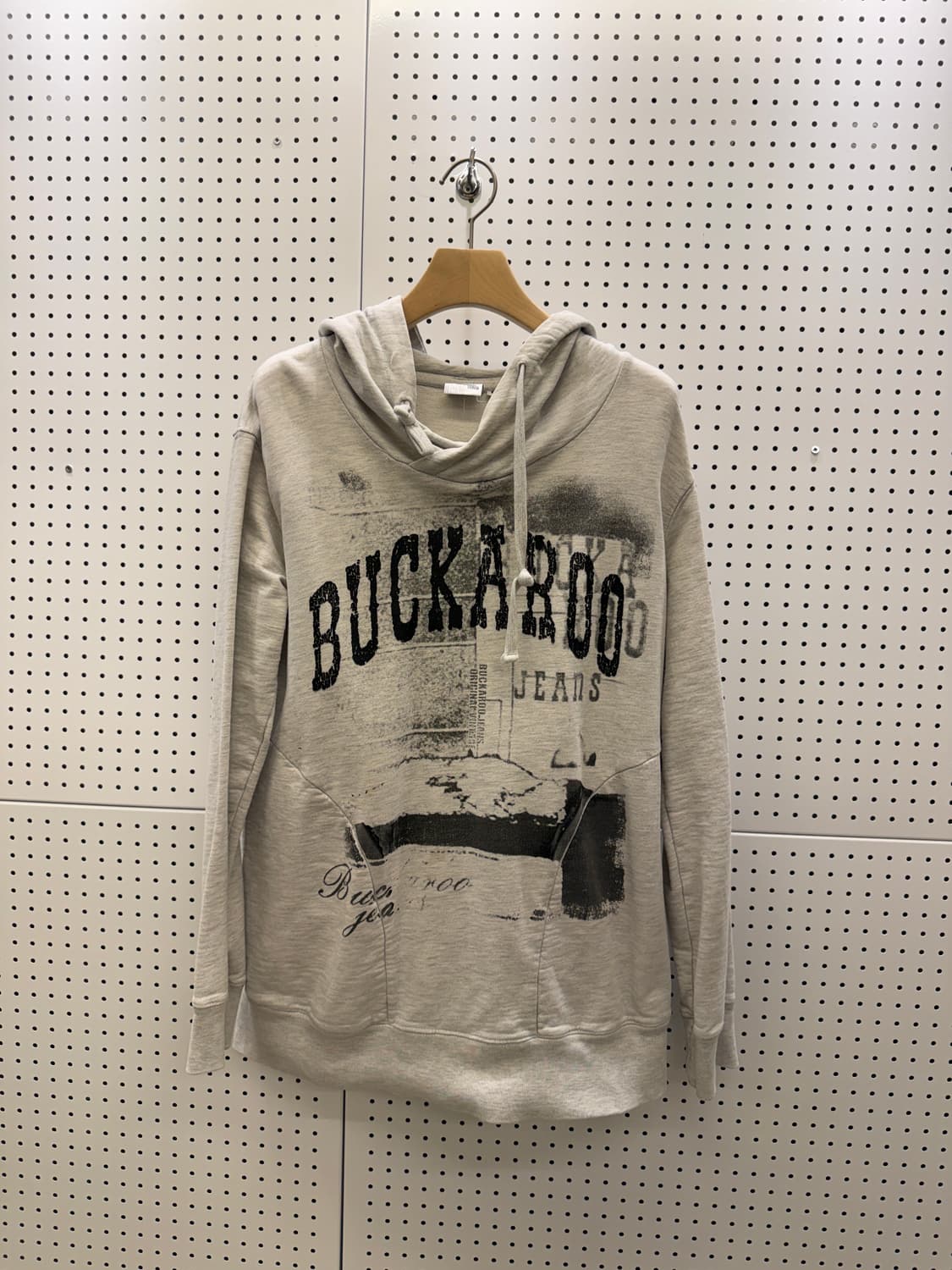 버커루 빈티지 프린팅 후드 그레이 U1709 상품이미지2