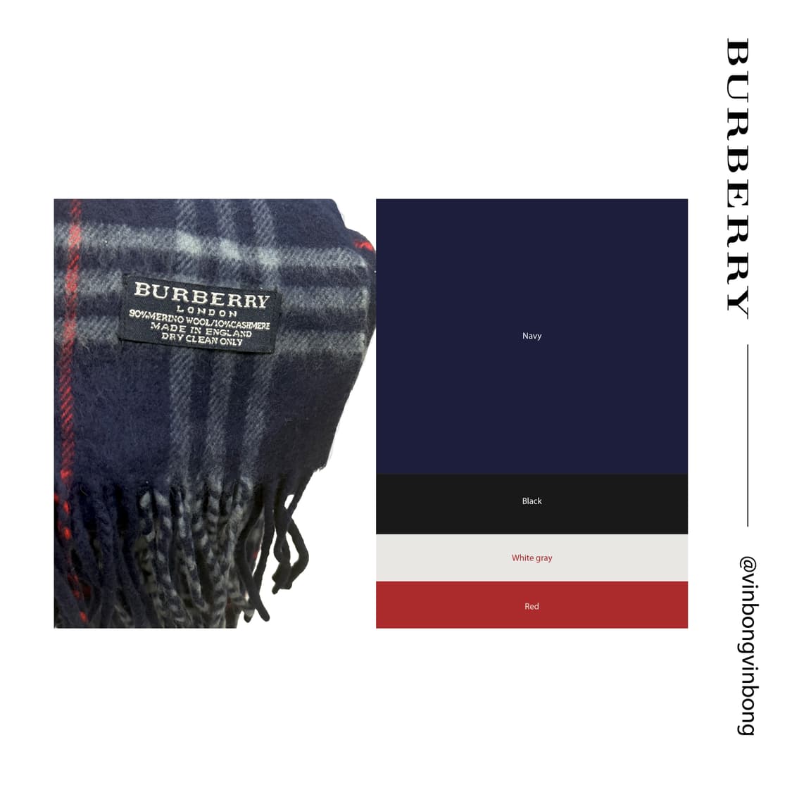 버버리 클래식 머플러 / Navy 상품이미지4