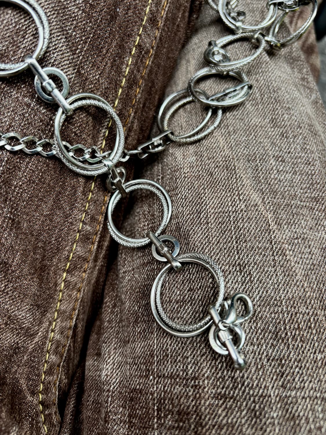 “Vintage” Y2K Mood Cubic Detail Chain Be 상품이미지3
