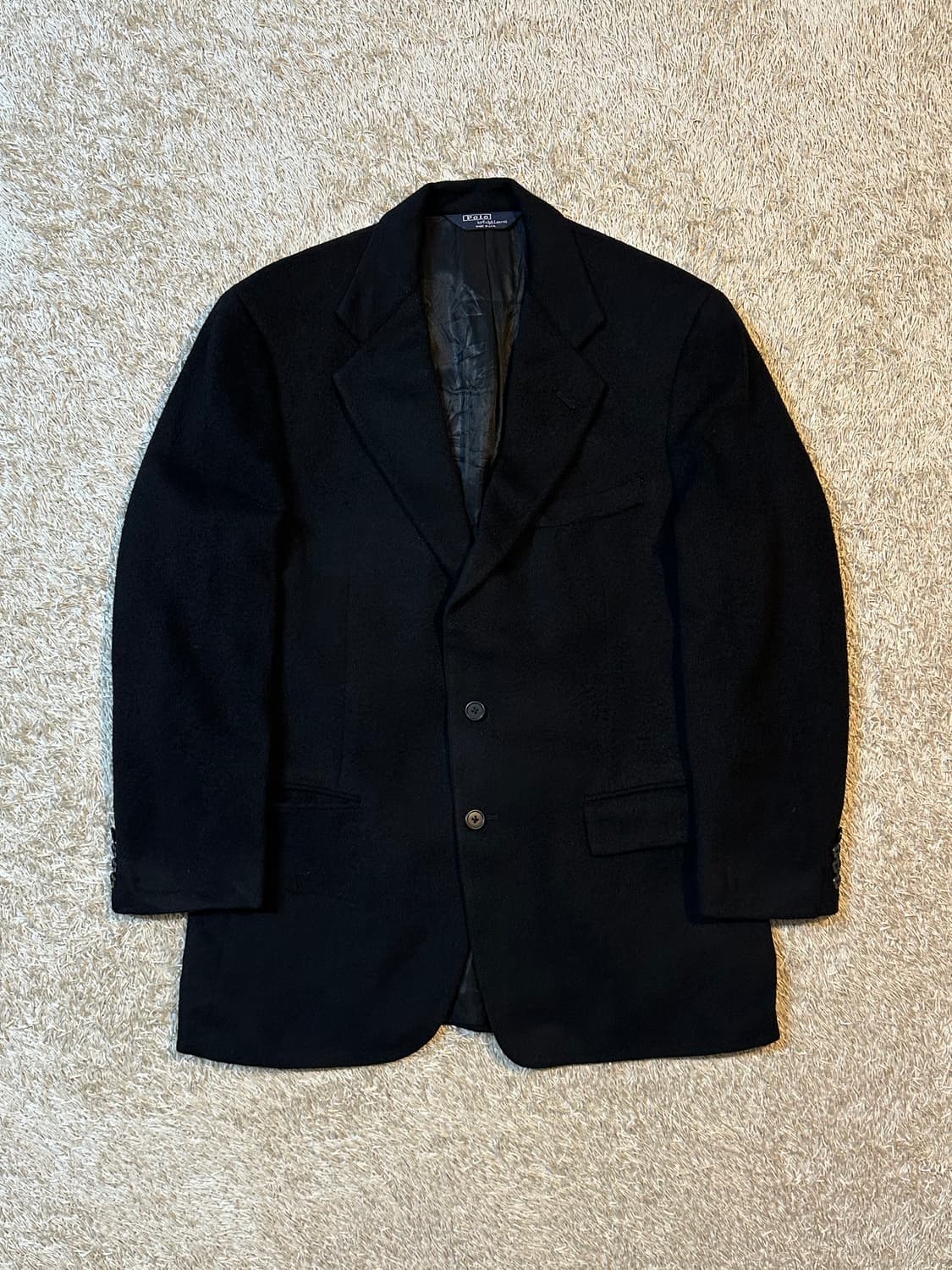 폴로 랄프로렌 POLO 헤링본 울 캐시미어 블레이저 자켓 블랙 39 상품이미지1