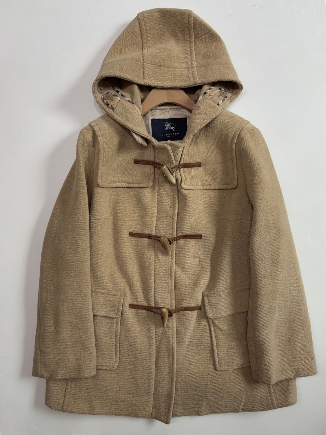 Burberry 버버리 베이지 후디 더플 코트 상품이미지4