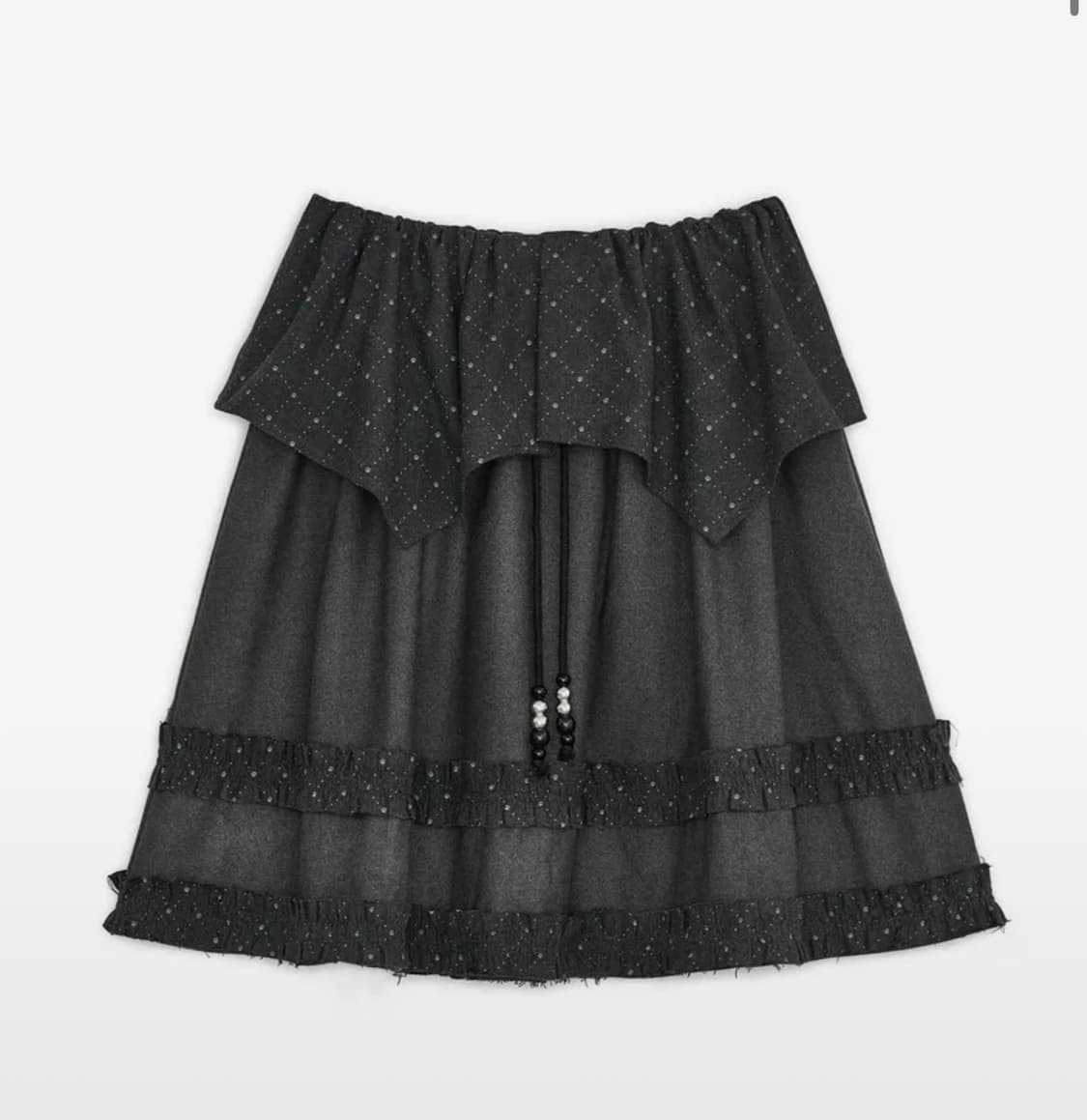 허그유어스킨 아가일 케이프 미디 스커트 (차콜) 상품이미지1