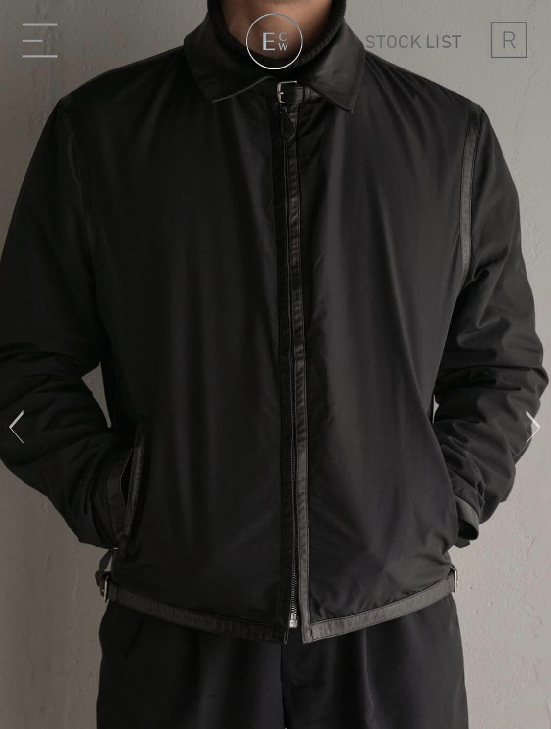 에르메스 02년도 아카이브 가죽 시어링 나일론 자켓 52 상품이미지1