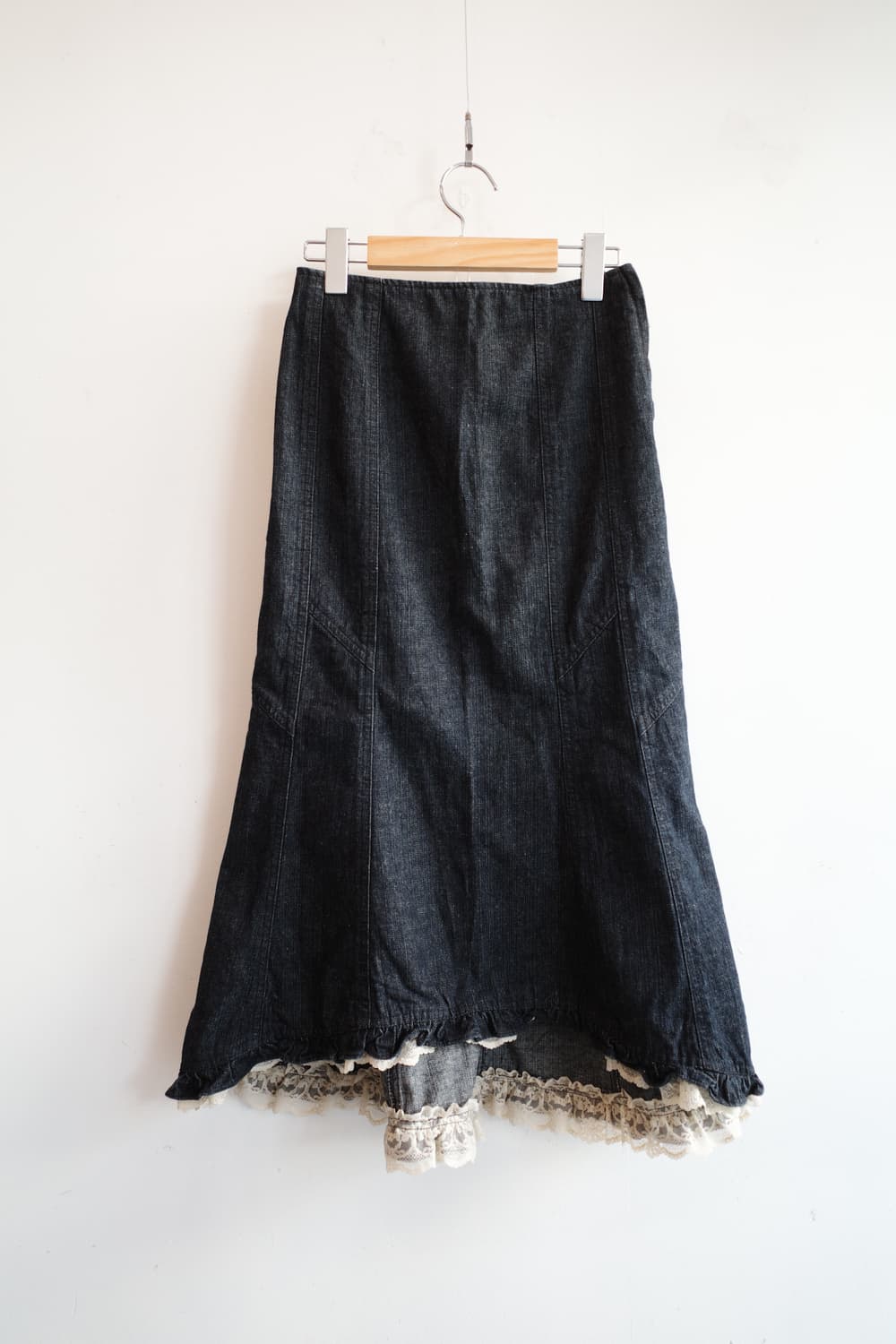 Japan brand 레이스 데님 롱 스커트 (24인치) 상품이미지1