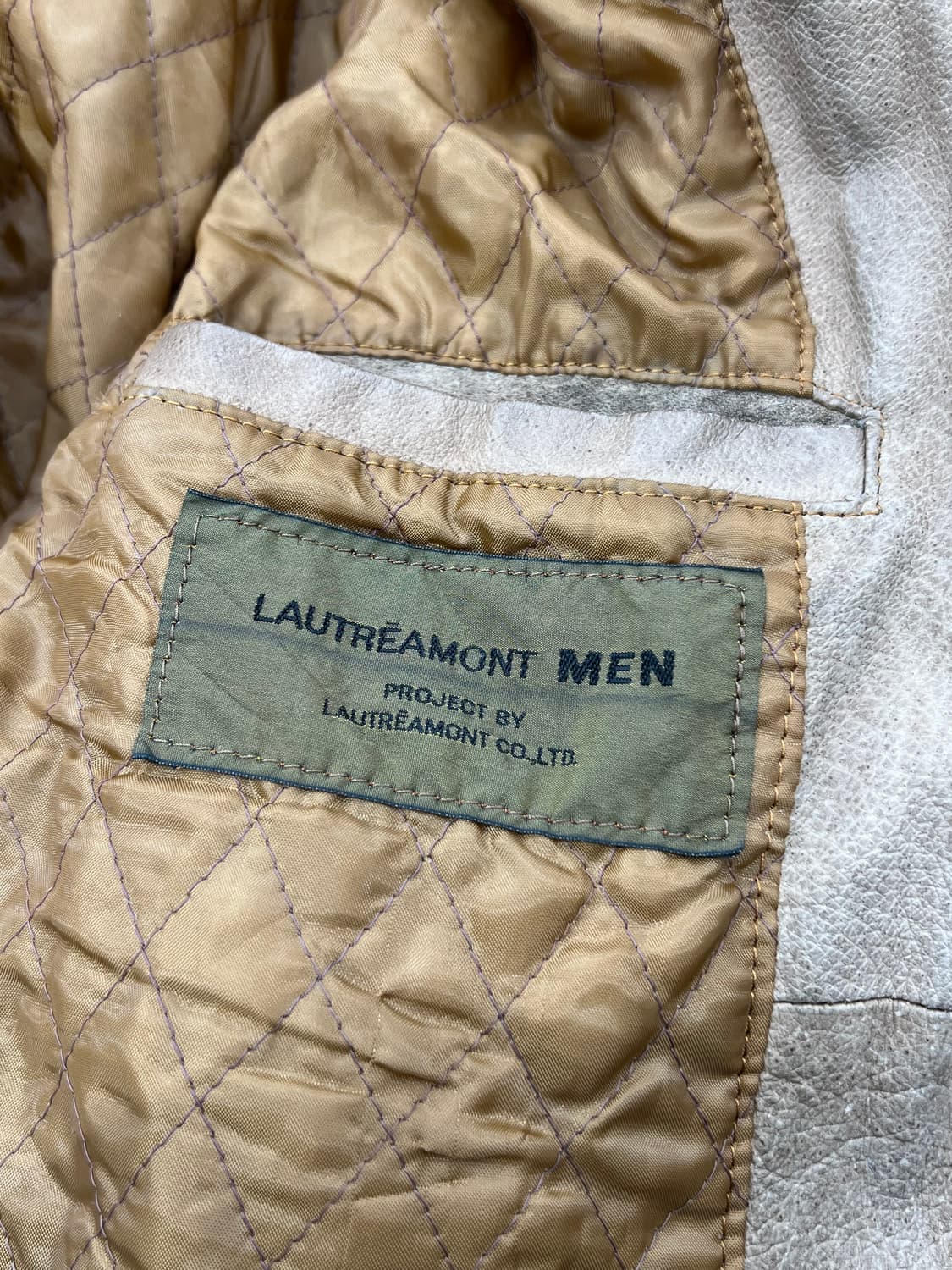 로트레아몽 맨 브라운 스테인 스웨이드 퀼팅 봄버 자켓 상품이미지7