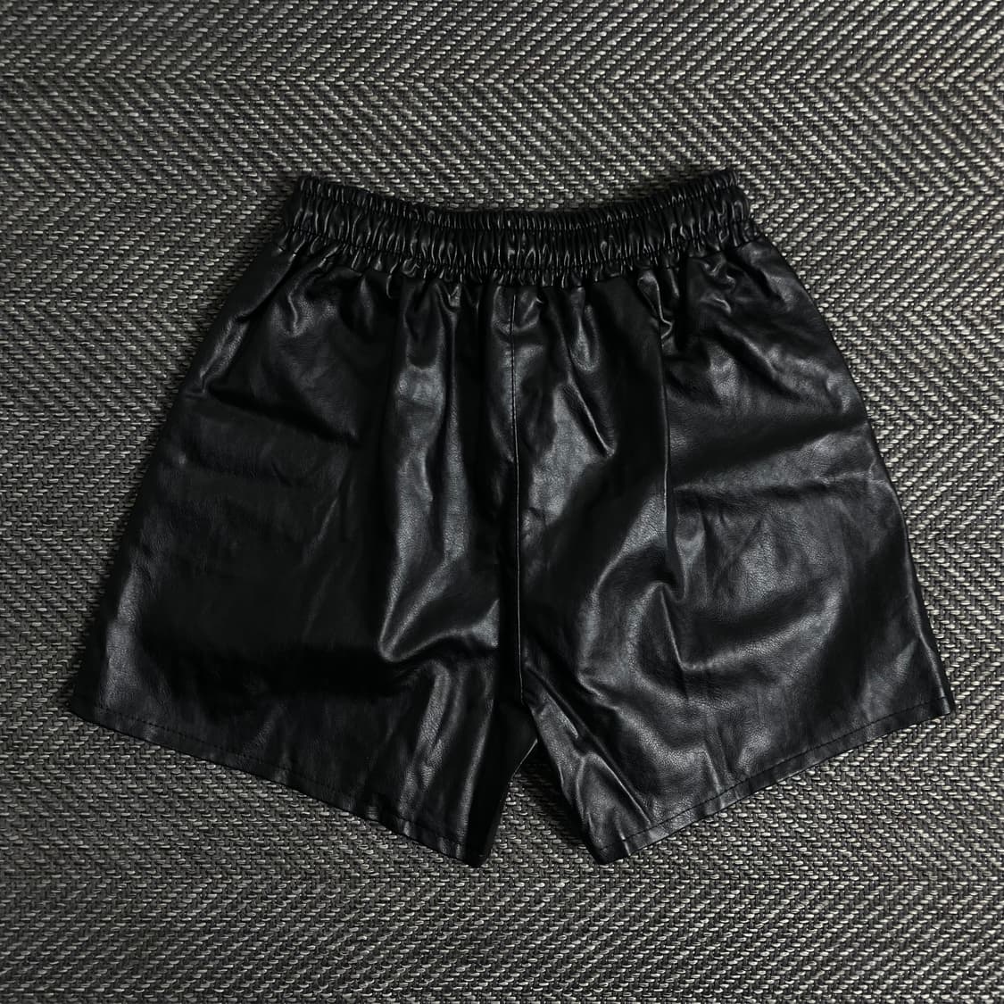 빈티지 우먼스 비건 레더 버뮤다 하프 팬츠y 3127 상품이미지4