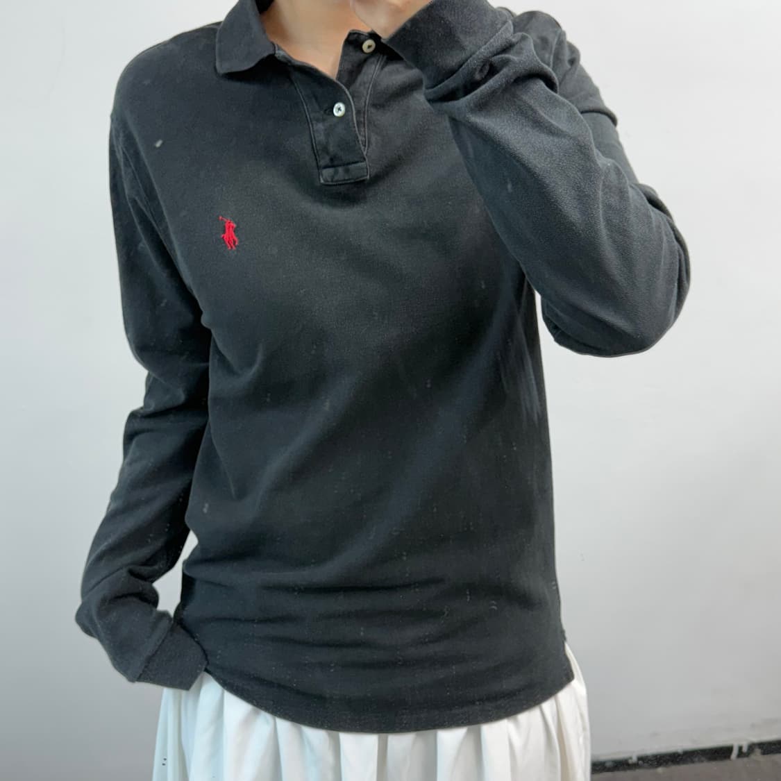 [M] 폴로 커스텀 슬림핏 블랙 카라티 상품이미지2