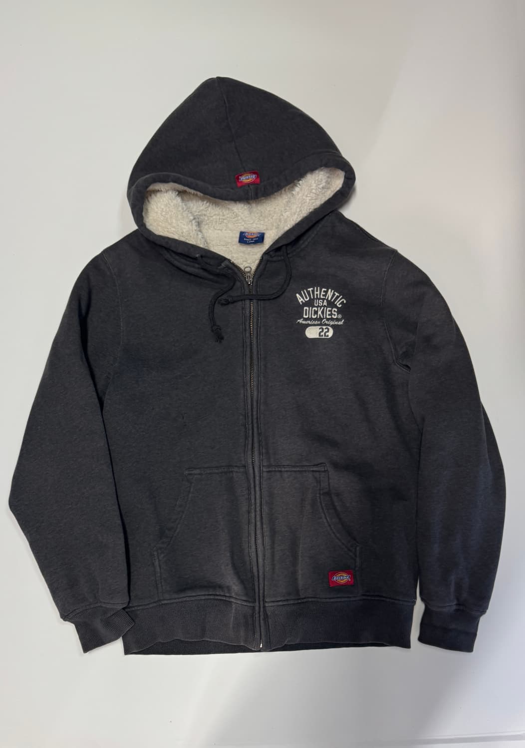 디키즈 빈티지 그레이 양털 쉐르파 후드집업 L 상품이미지1
