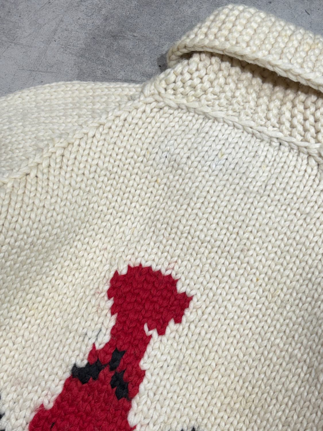 90s 캐나다 코위찬 볼링 니트 집업 상품이미지7