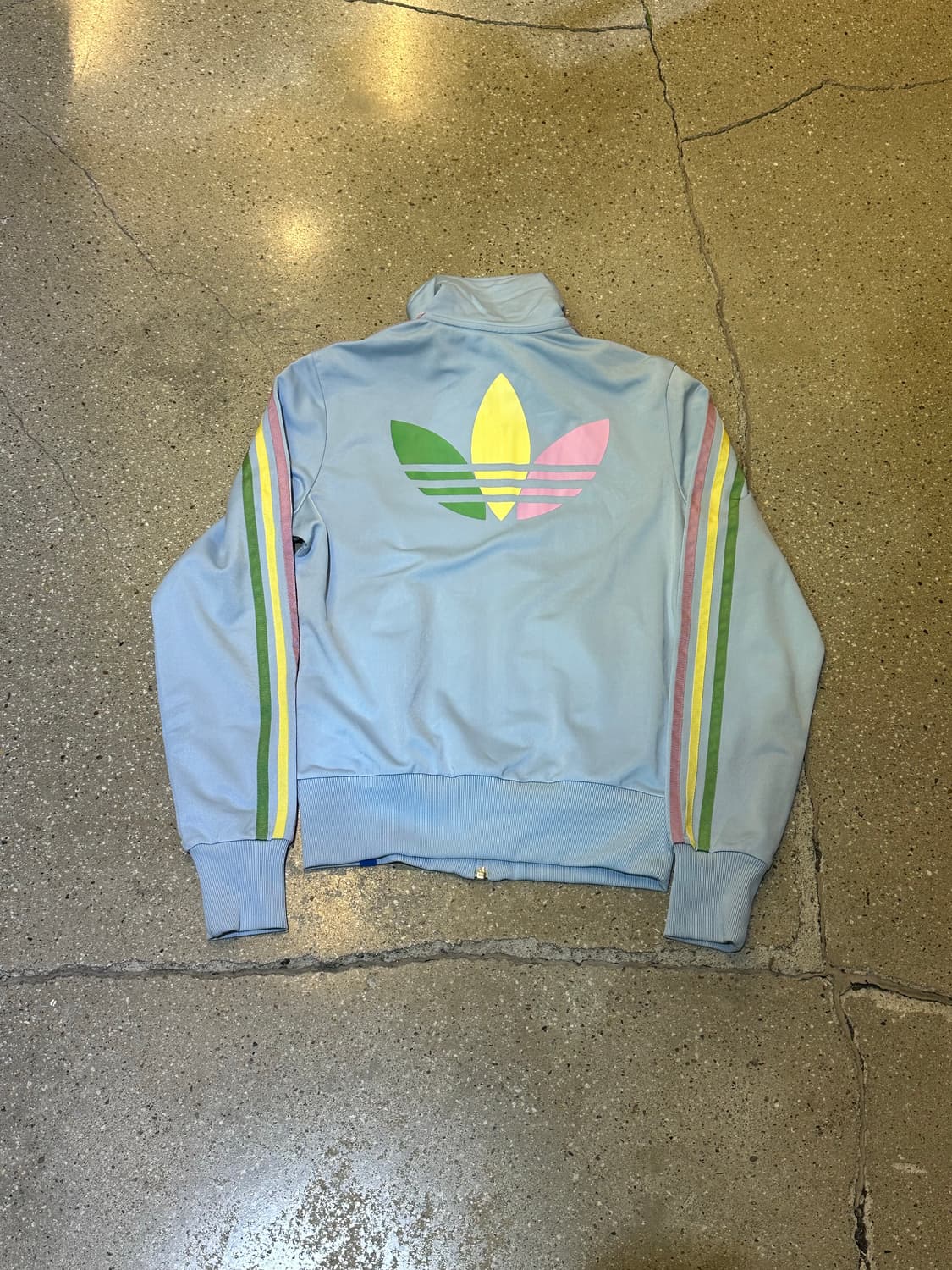 ADIDAS 아디다스 베이비블루 레인보우 삼선져지💯 상품이미지4