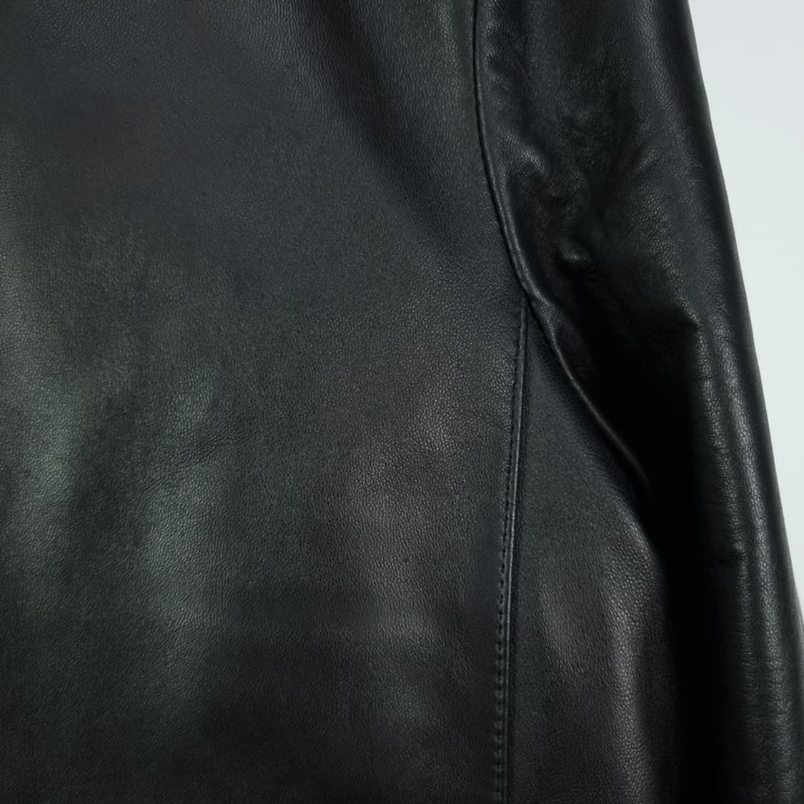 [빈티지] 리얼 쉽스킨 루즈핏 양가죽 레더 집업 자켓 블랙 M19974 상품이미지6
