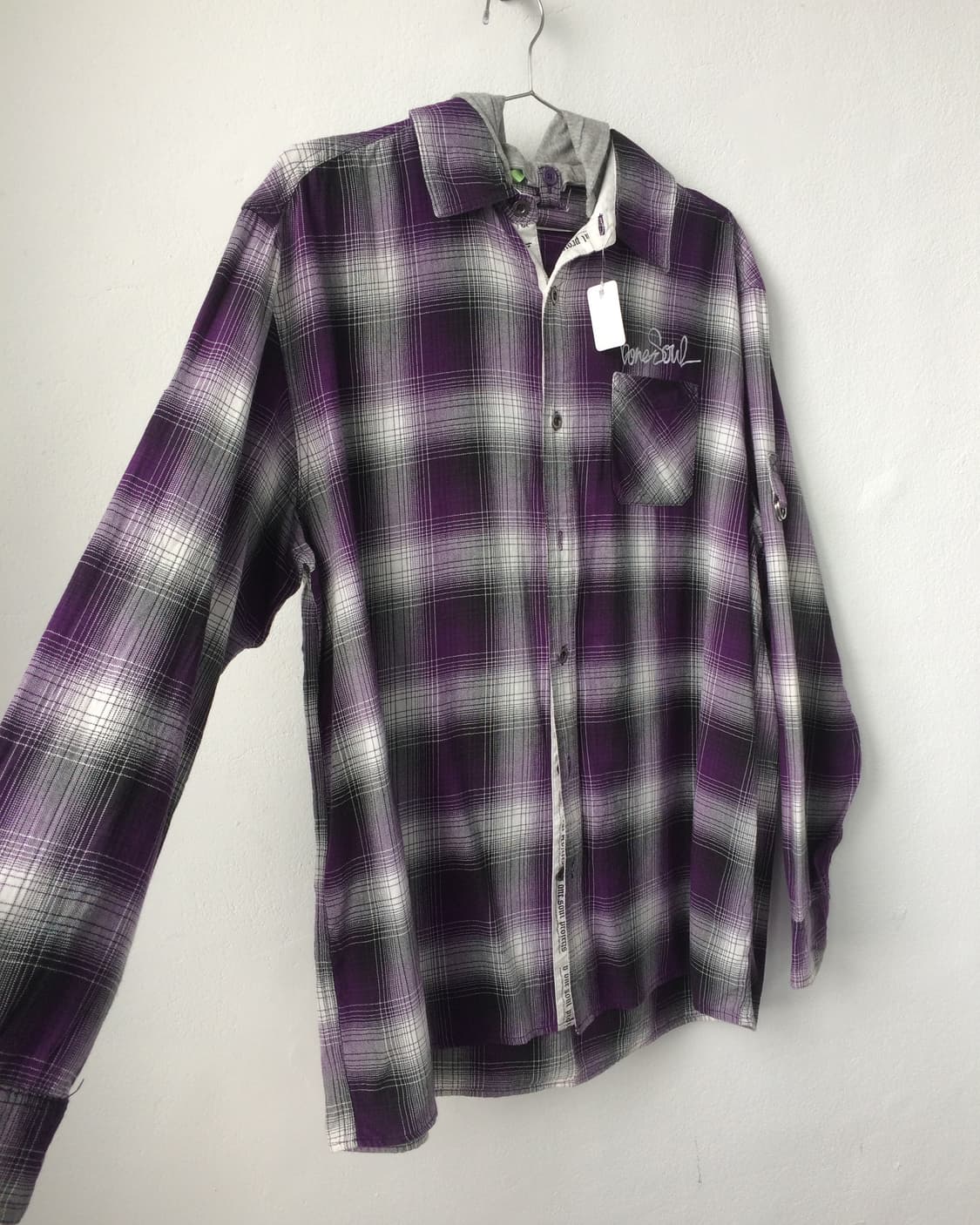 Back printing point check pattern hood l 상품이미지5