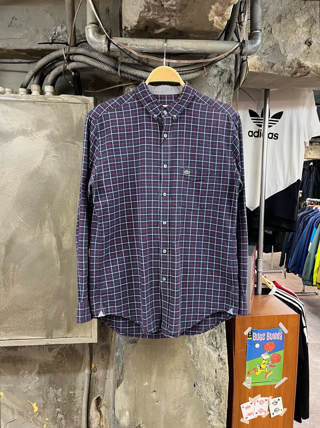 라코스테 체크 포켓 셔츠 네이비 40 #csz2441 상품이미지1