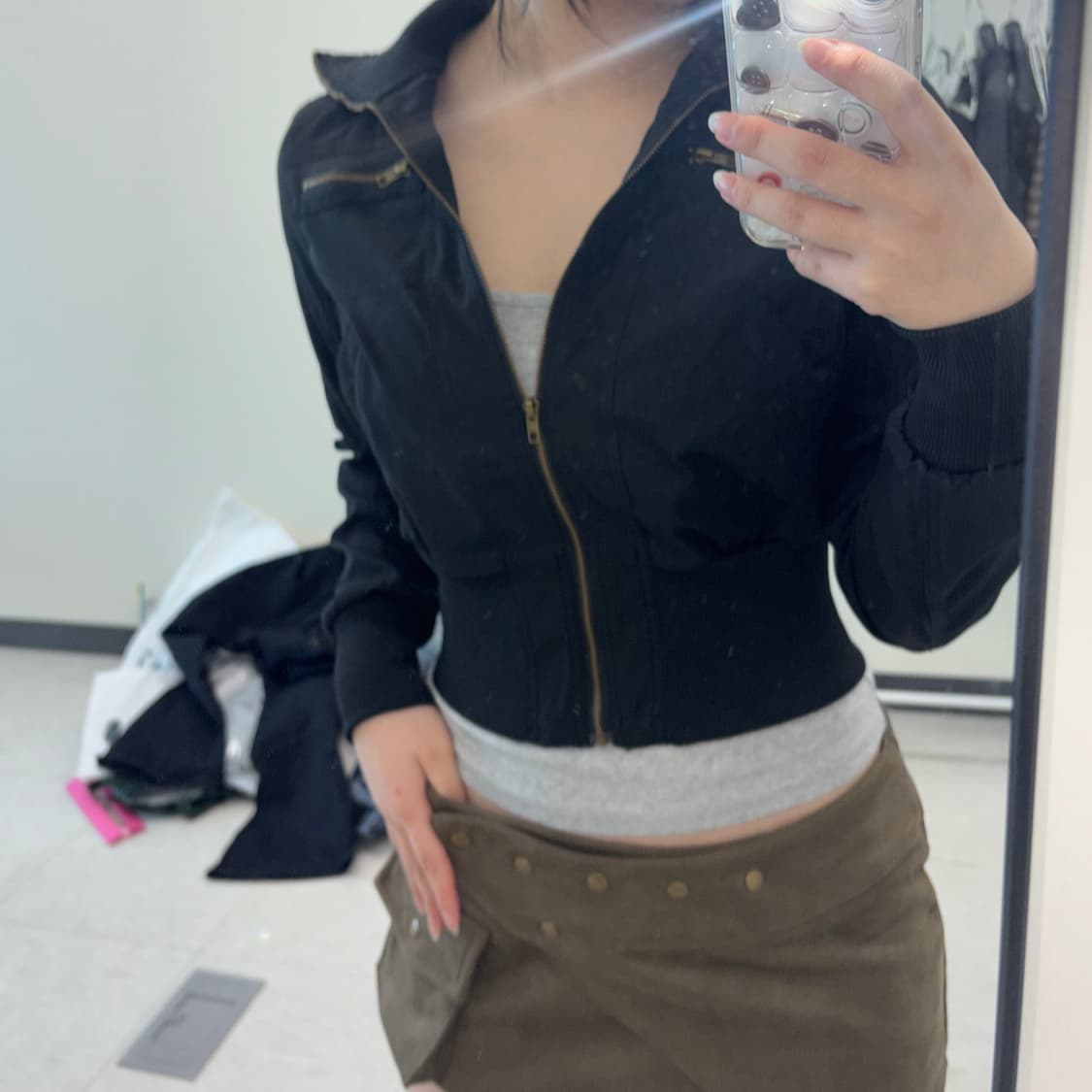 하이넥 크롭 재패니즈 스타일 집업 자켓 상품이미지2