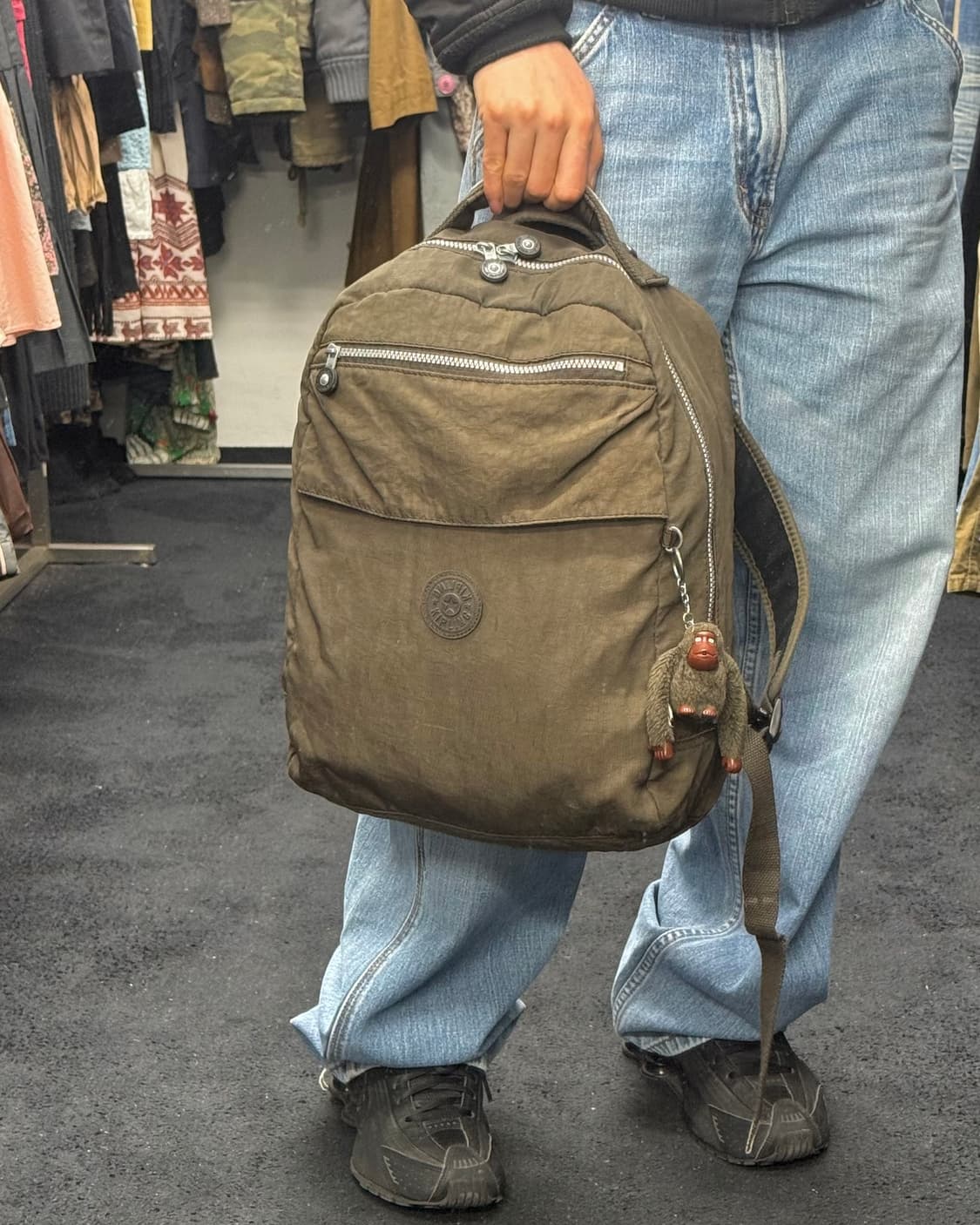 키플링 브라운 갈색 백팩 가방 고릴라 인형 키링 학교 로리걸 갸루 펑크 상품이미지2