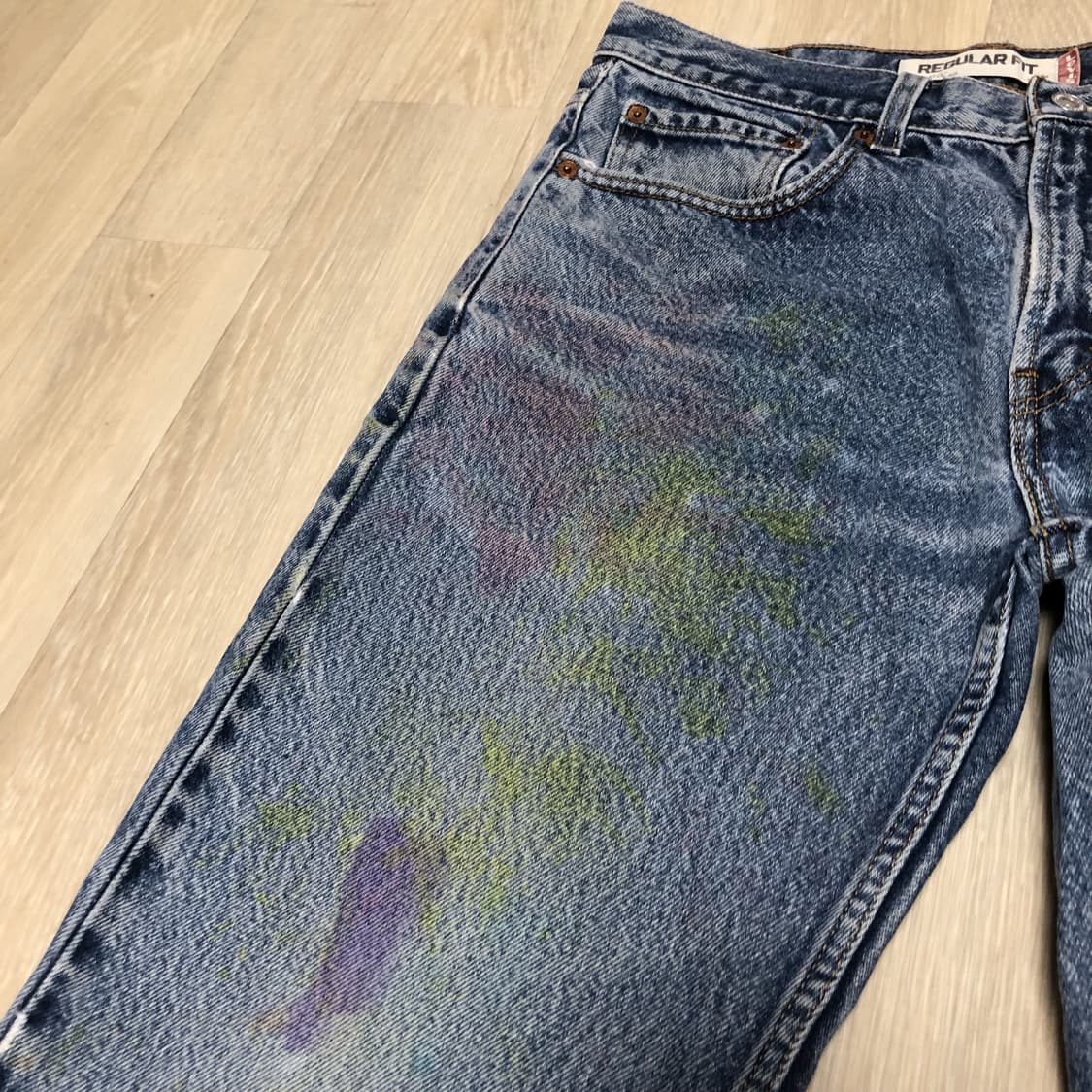 (32) 리바이스 Levi's 505 레귤러핏 페인팅 하드 워싱 데님 상품이미지3