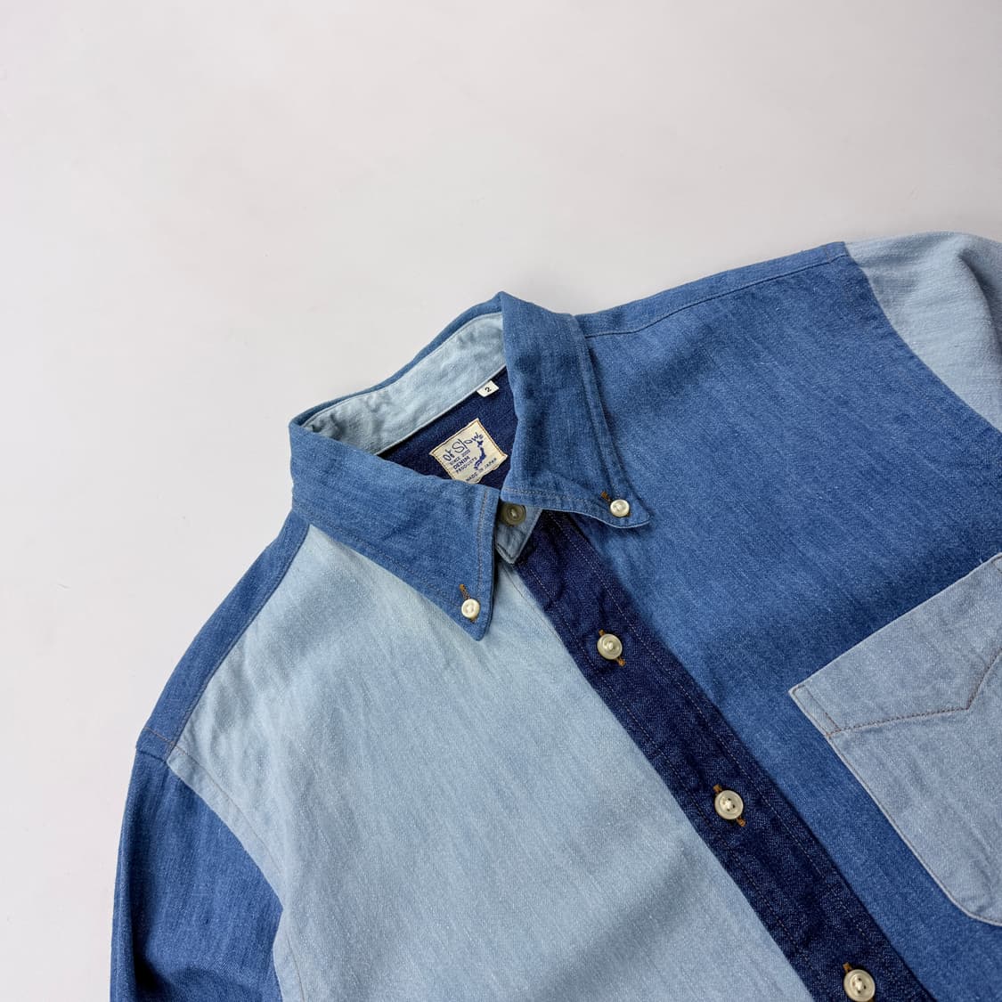Orslow 오어슬로우 크레이지 데님 샴브레이 셔츠 상품이미지2