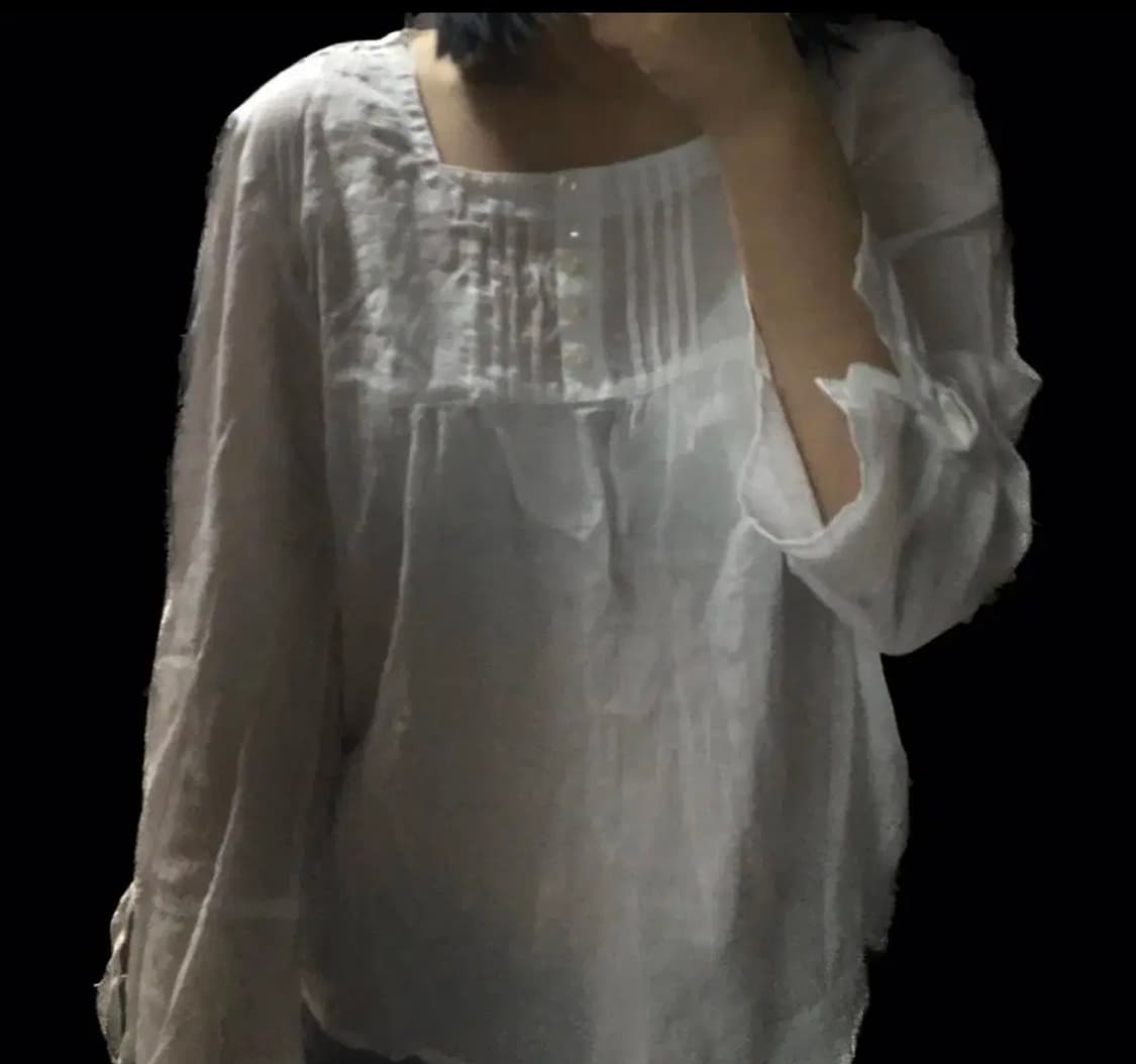 스퀘어넥 화이트 블라우스 상품이미지1