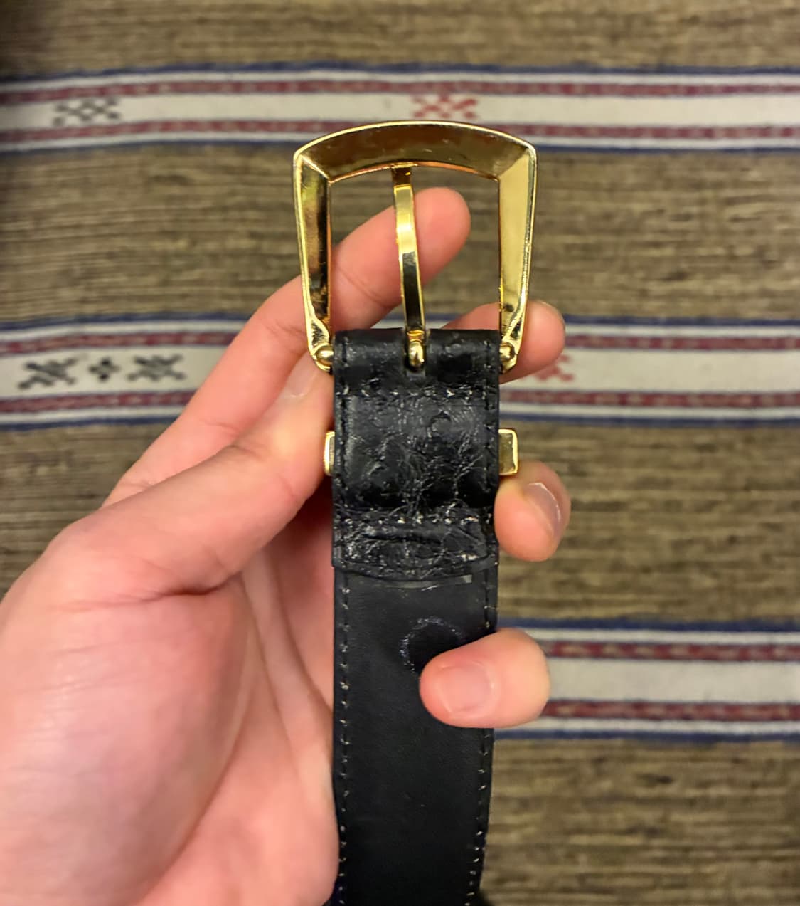 (32~38)90s USA 카우 레더 빈티지 웨스턴벨트 가죽벨트 상품이미지3