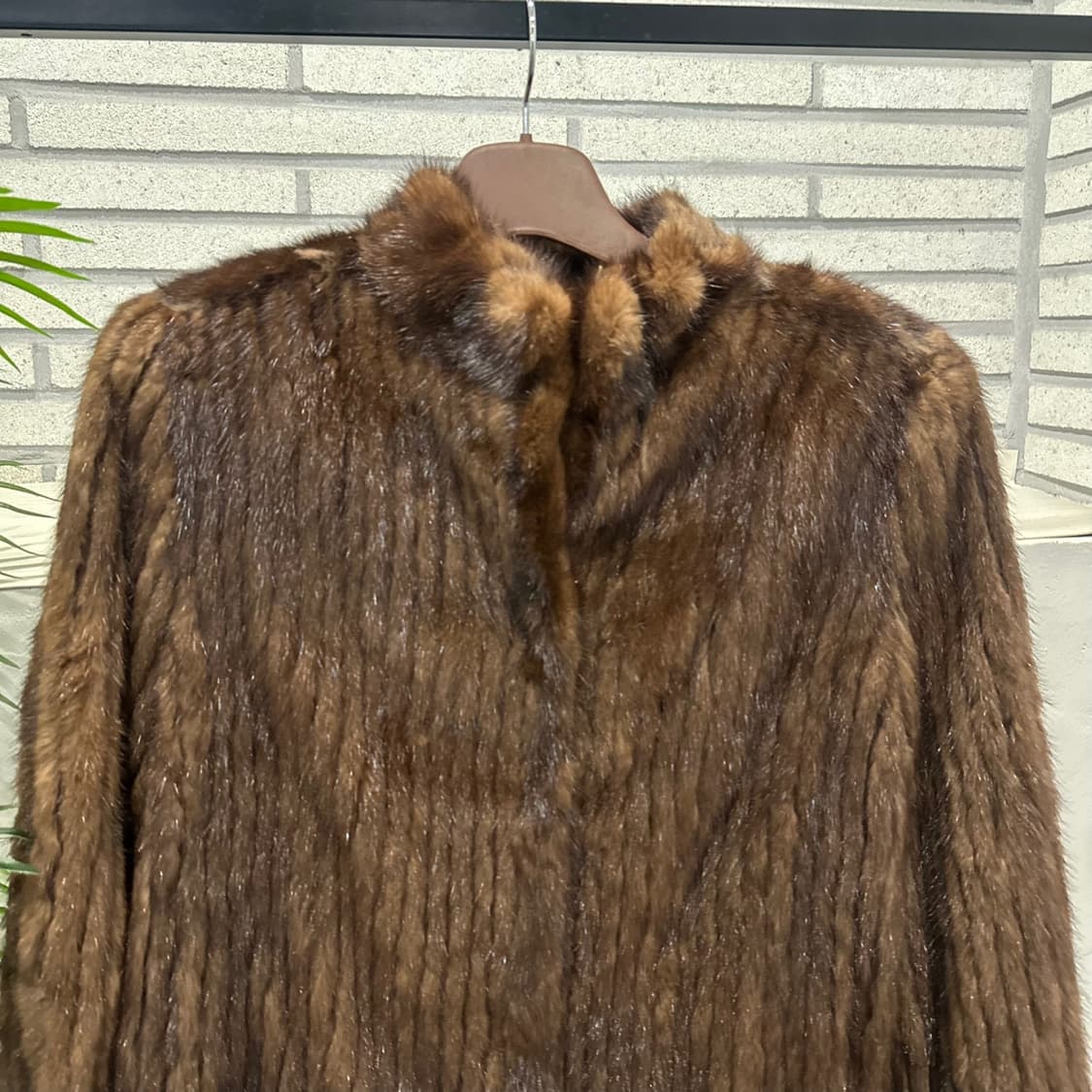 JPN VINTAGE 퍼 자켓 하이넥 투포켓 디테일 브라운 상품이미지4