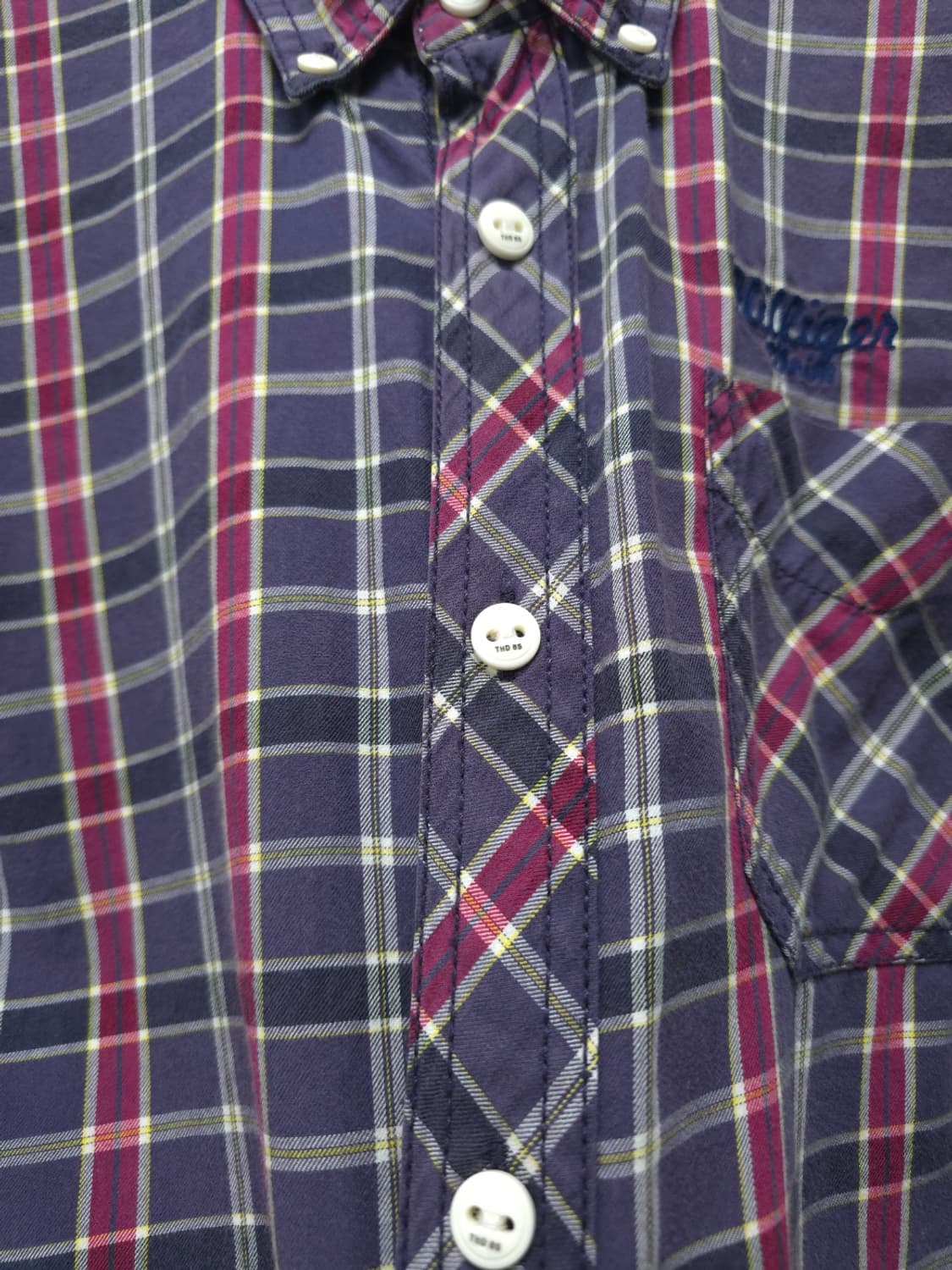 타미힐피거 남성 체크 남방 셔츠 (퍼플/버건디) 상품이미지5