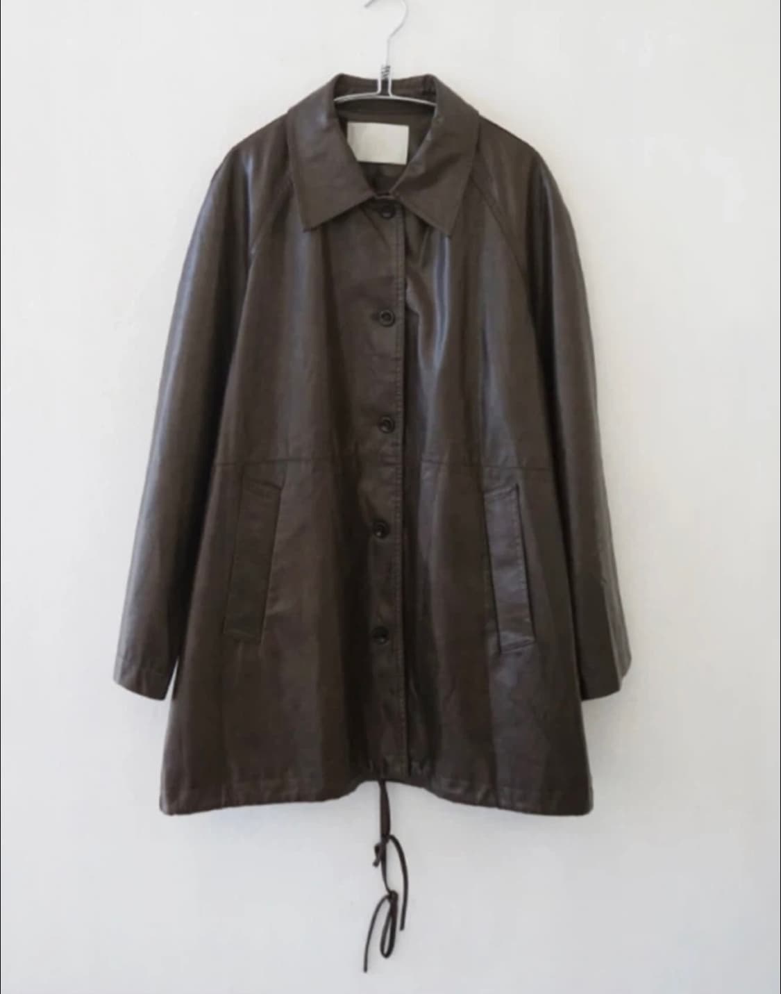 애프터먼데이 브라운 레더 코트 상품이미지1