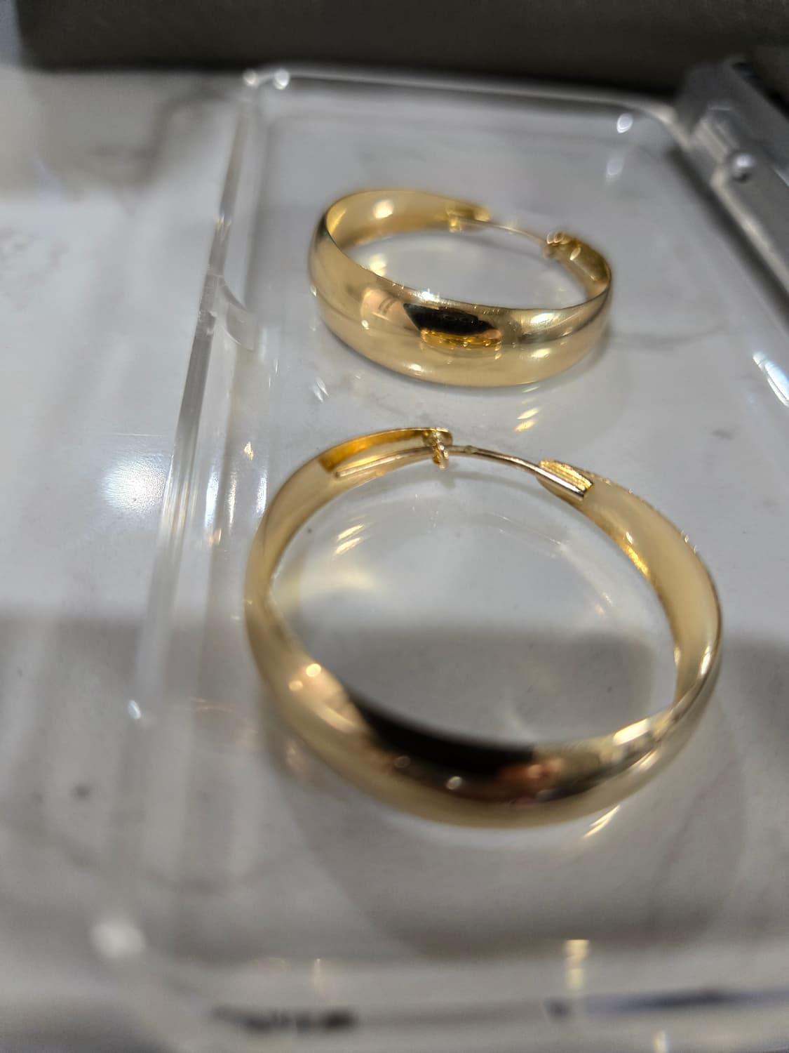 14k 옐로우골드 빅 링귀걸이  상품이미지1