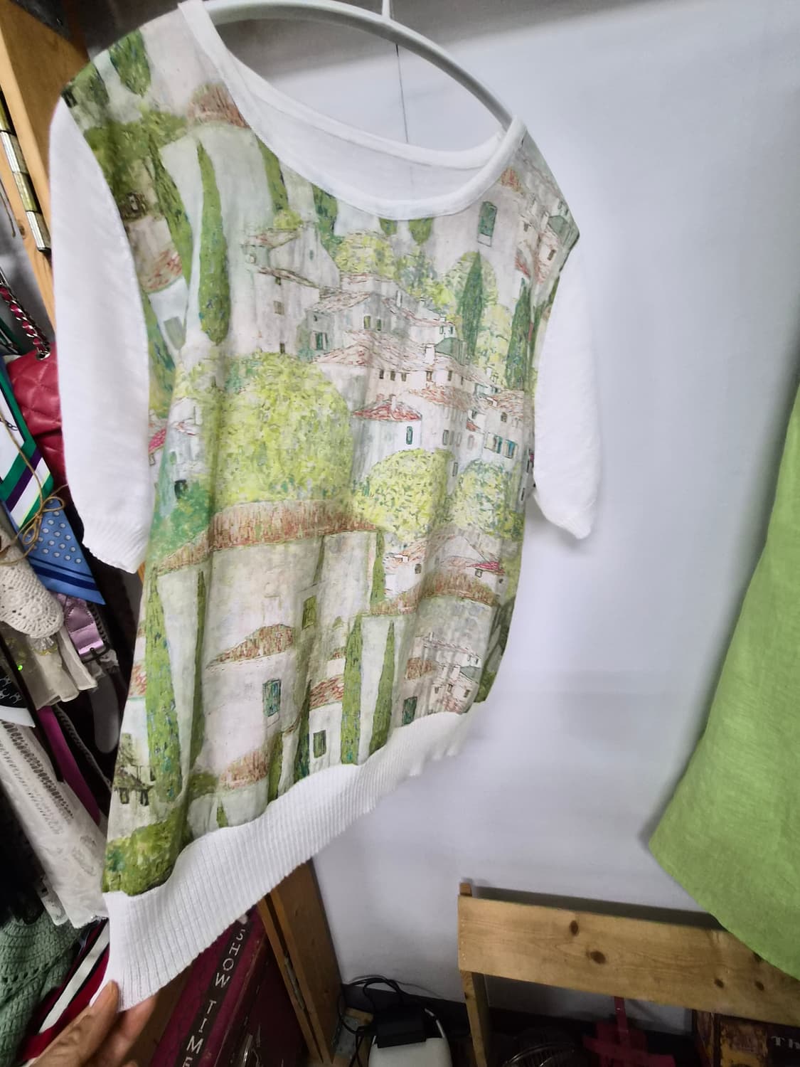 듀엘 린넨 수채화 여름니트. GALERIE VIE  린넨 스커트 상품이미지3