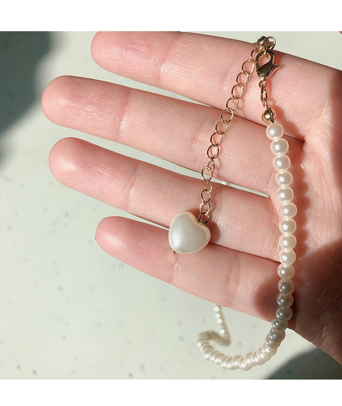 진주 하트 목걸이 상품이미지3