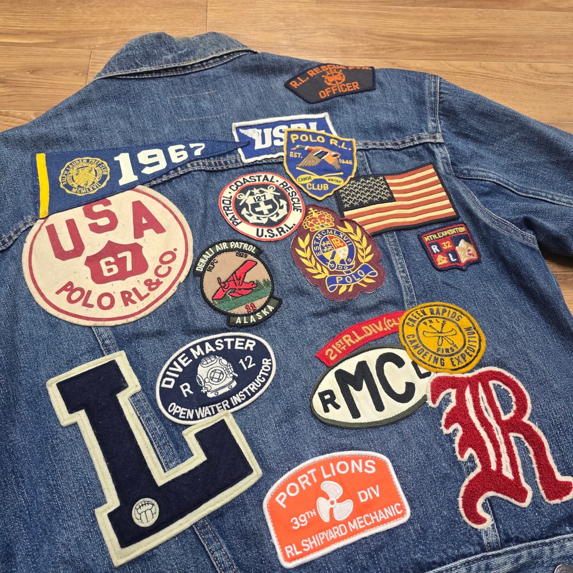 폴로 랄프로렌 데님 바시티 자켓  M 상품이미지2