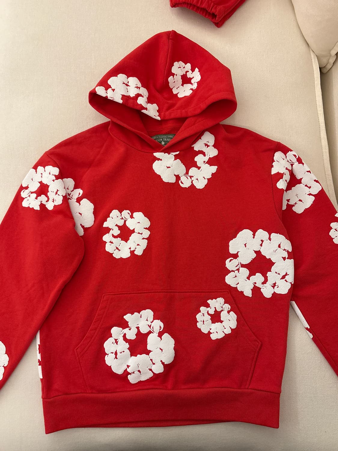 데님티어스 후드티 레드 M 상품이미지1