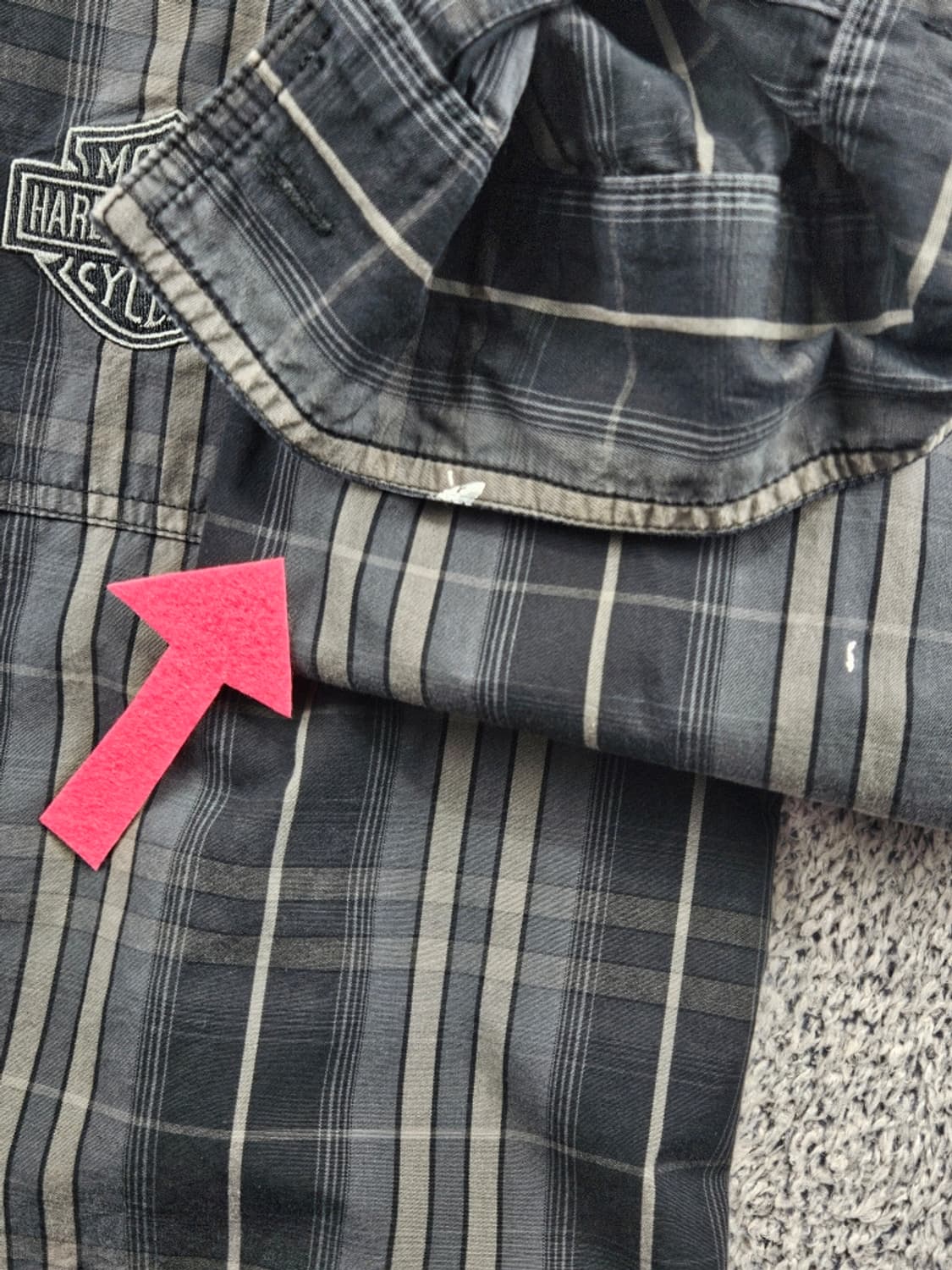 할리데이비슨 타탄 체크 패턴 포켓 바이커 셔츠 ( XL ) / 11477 상품이미지7