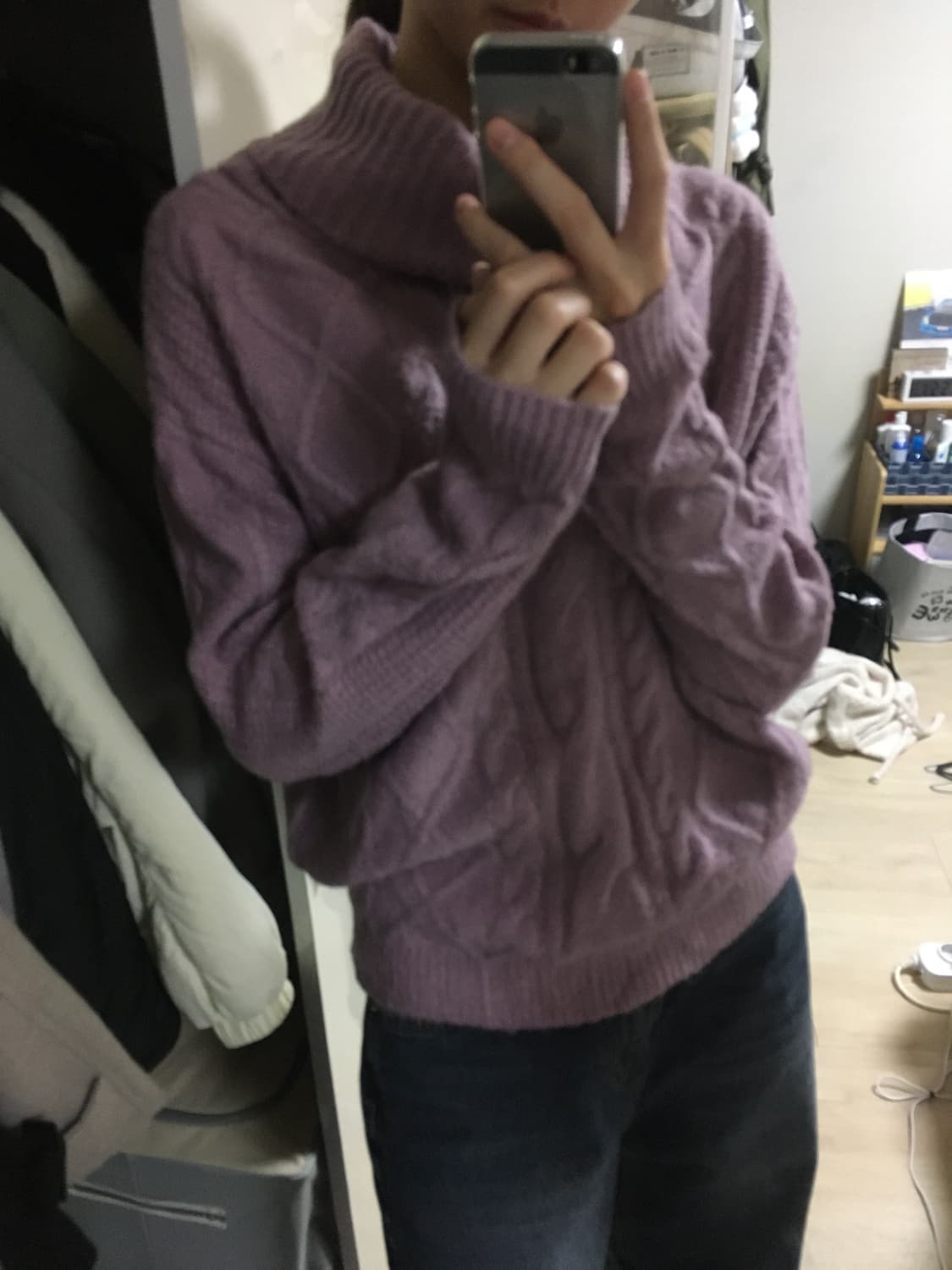 일본 빈티지🇯🇵꽈배기 폴라니트 상품이미지2