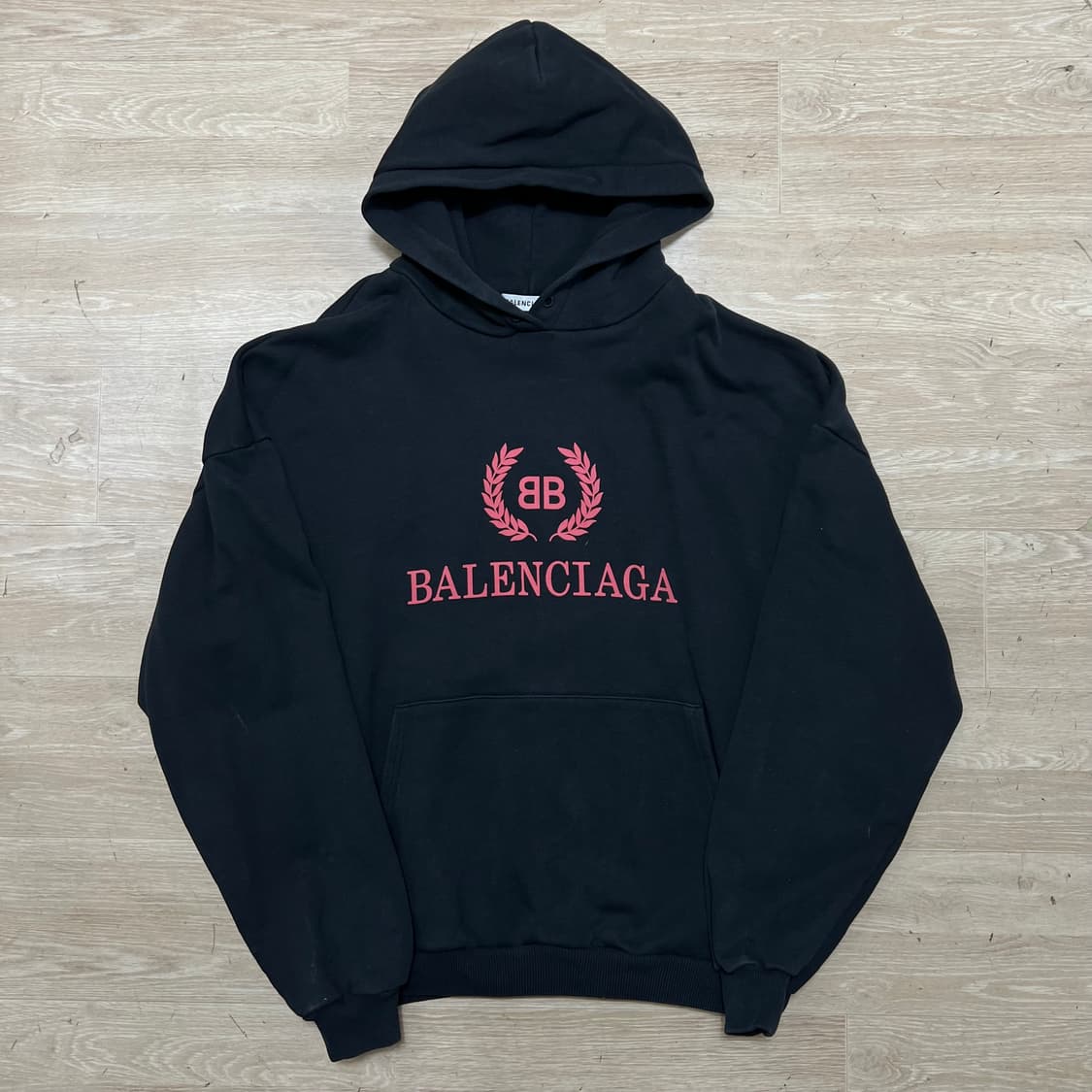 발렌시아가 오버사이즈 BB 월계수 로고 후드티 [블랙] S/90 상품이미지1