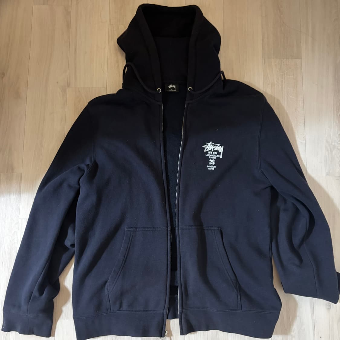 Stussy world tour zip hoodie navy 상품이미지1