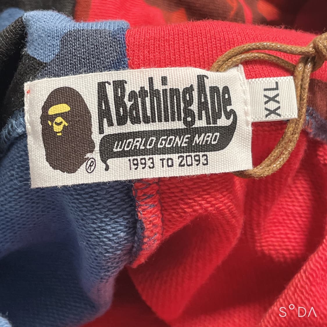 베이프 블루/레드 카모 후드집업 XLL 상품이미지3