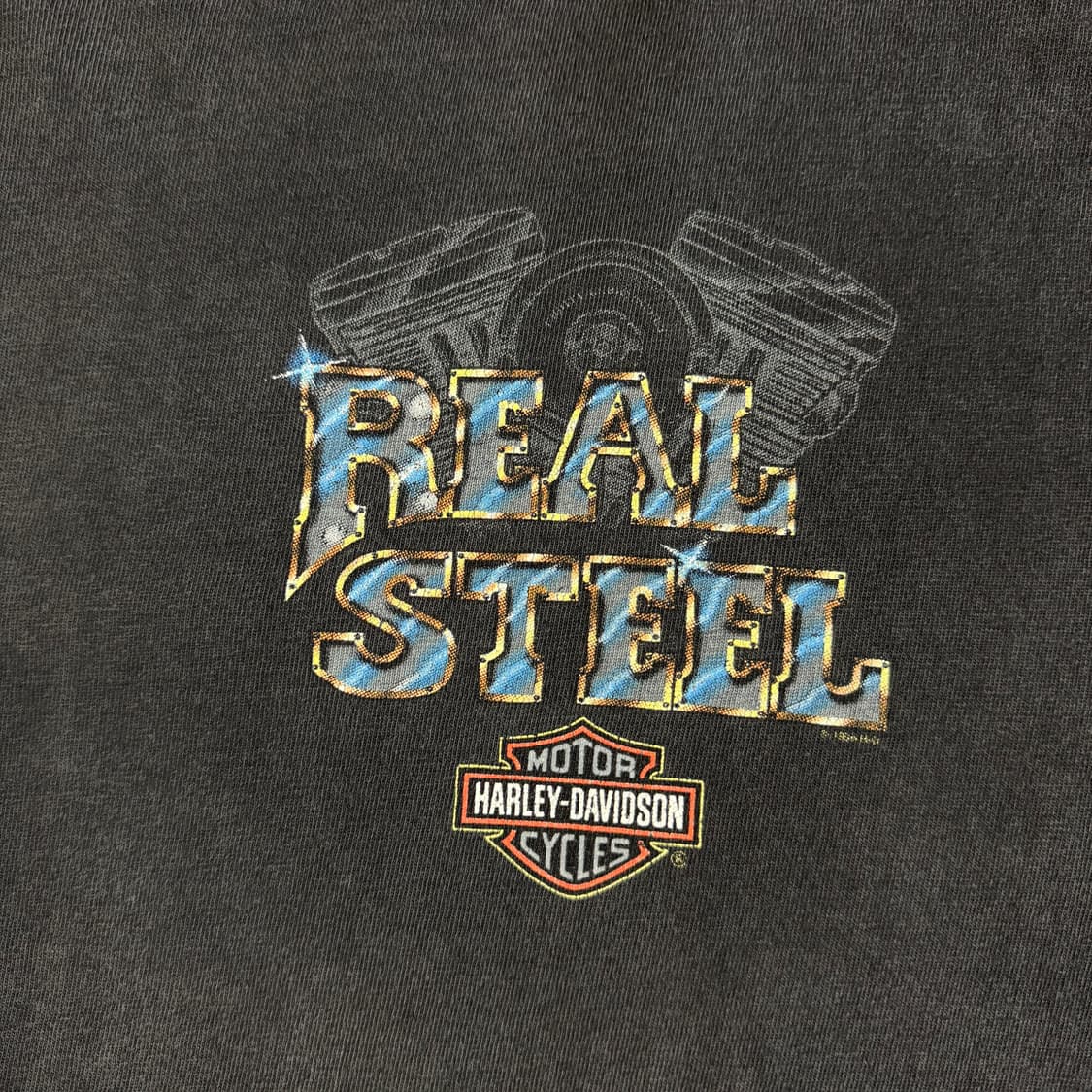 빈티지 90s 할리데이비슨 리얼스틸 티셔츠 REAL STEEL 상품이미지3