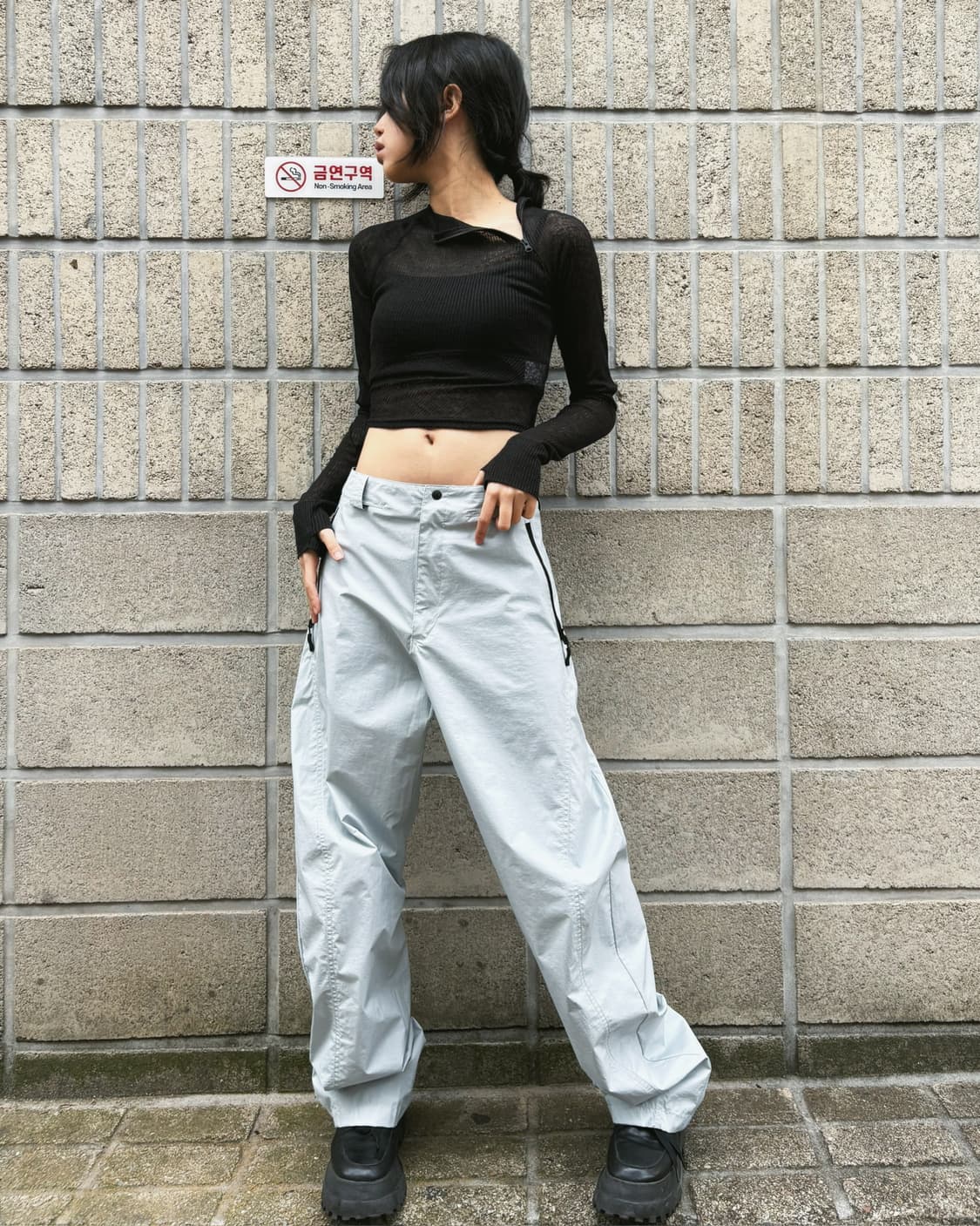 혜인서 와이드 윈드브레이커 팬츠 상품이미지3