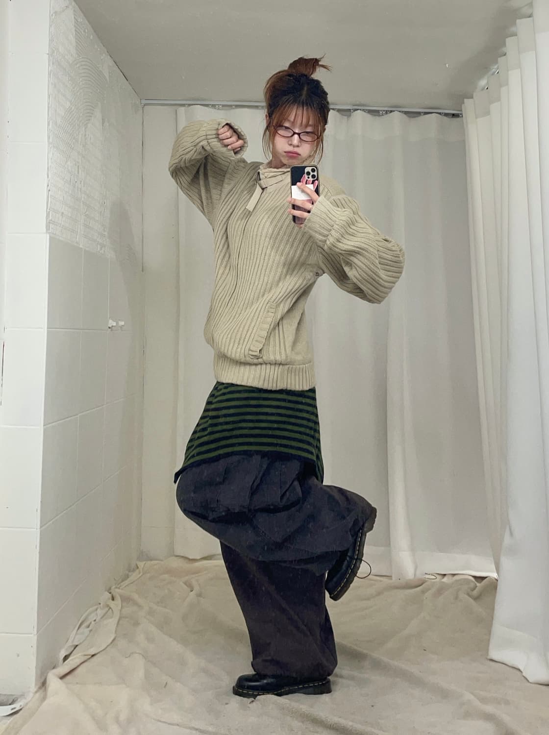 나이키 초코 브라운 패딩 조끼 폭닥 너드 코디 세트 상품이미지2