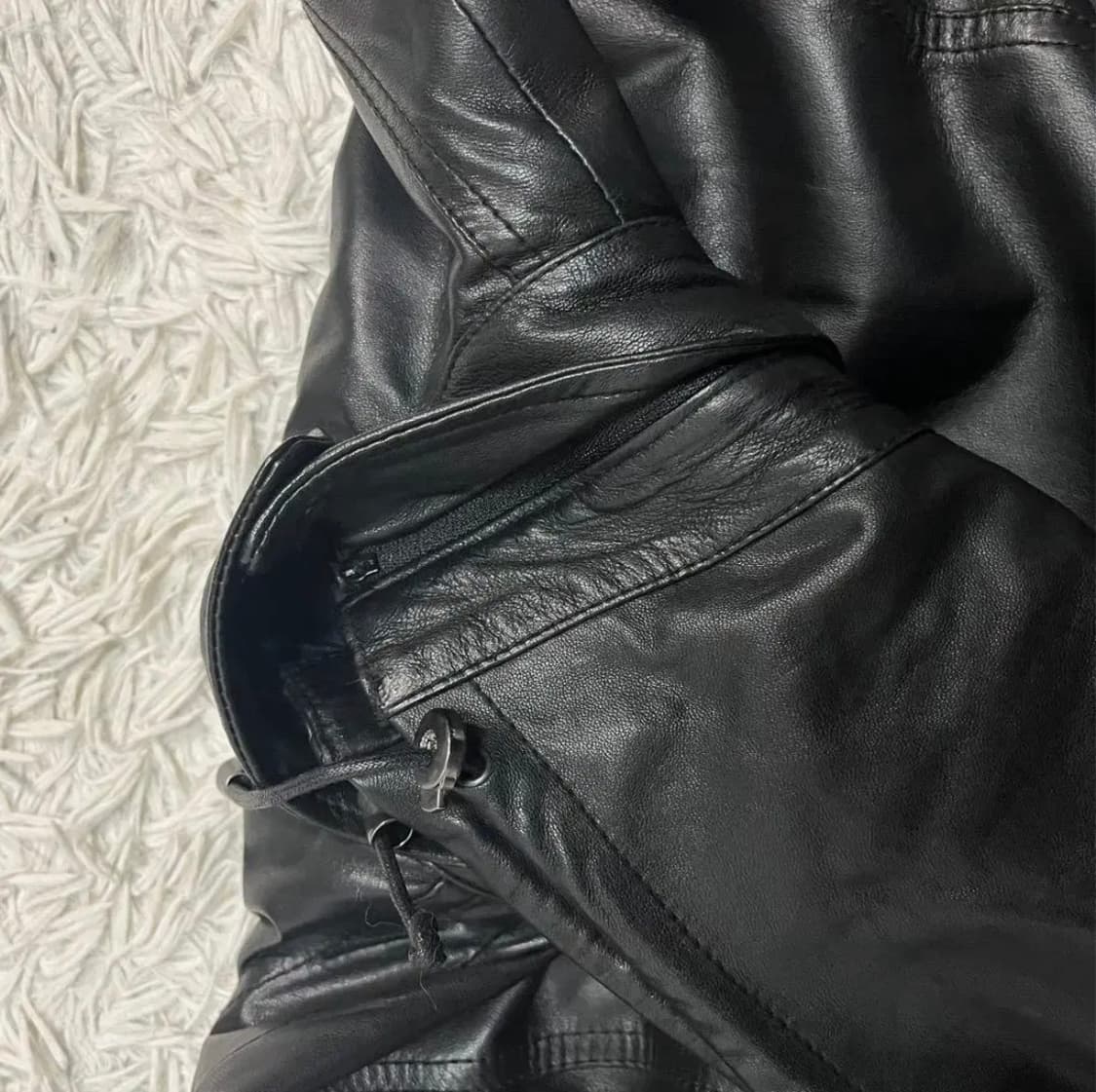DAVID 램스킨 후드 레더 가죽 자켓 상품이미지9