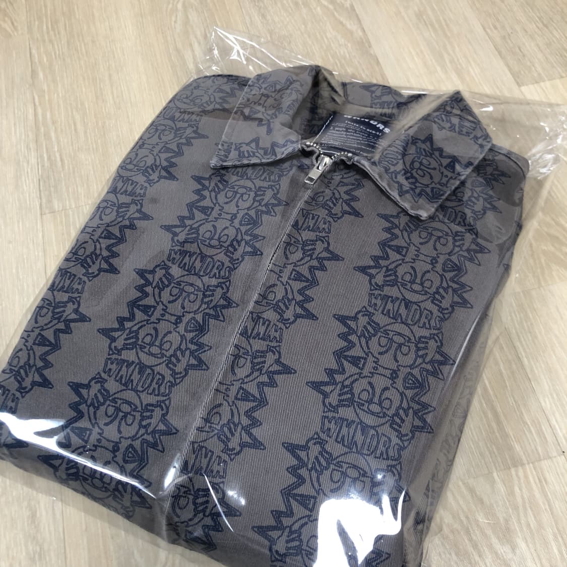 (L) 위캔더스 WKNDRS 스마일 패턴 드리즐러 자켓 그레이 상품이미지10