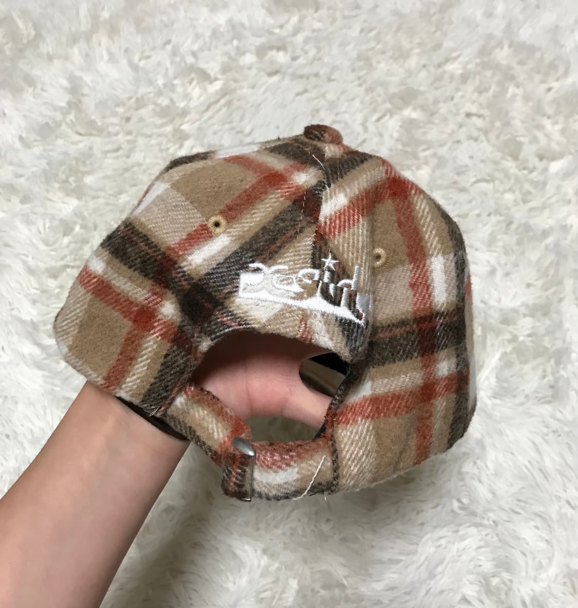 일본빈티지 엑스걸 체크 볼캡 모자 상품이미지2