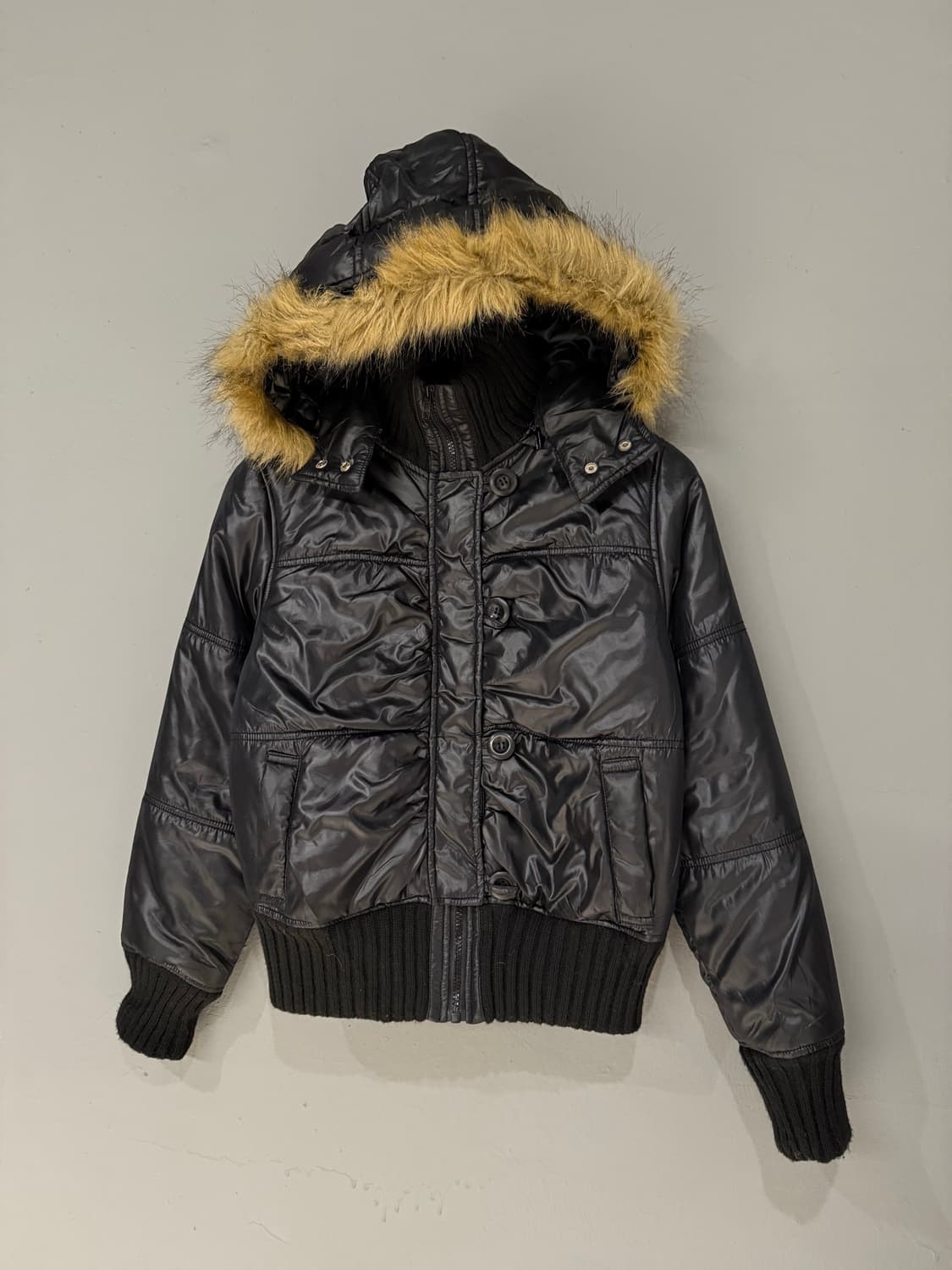 hood fur n2b button-up detail padding 상품이미지5