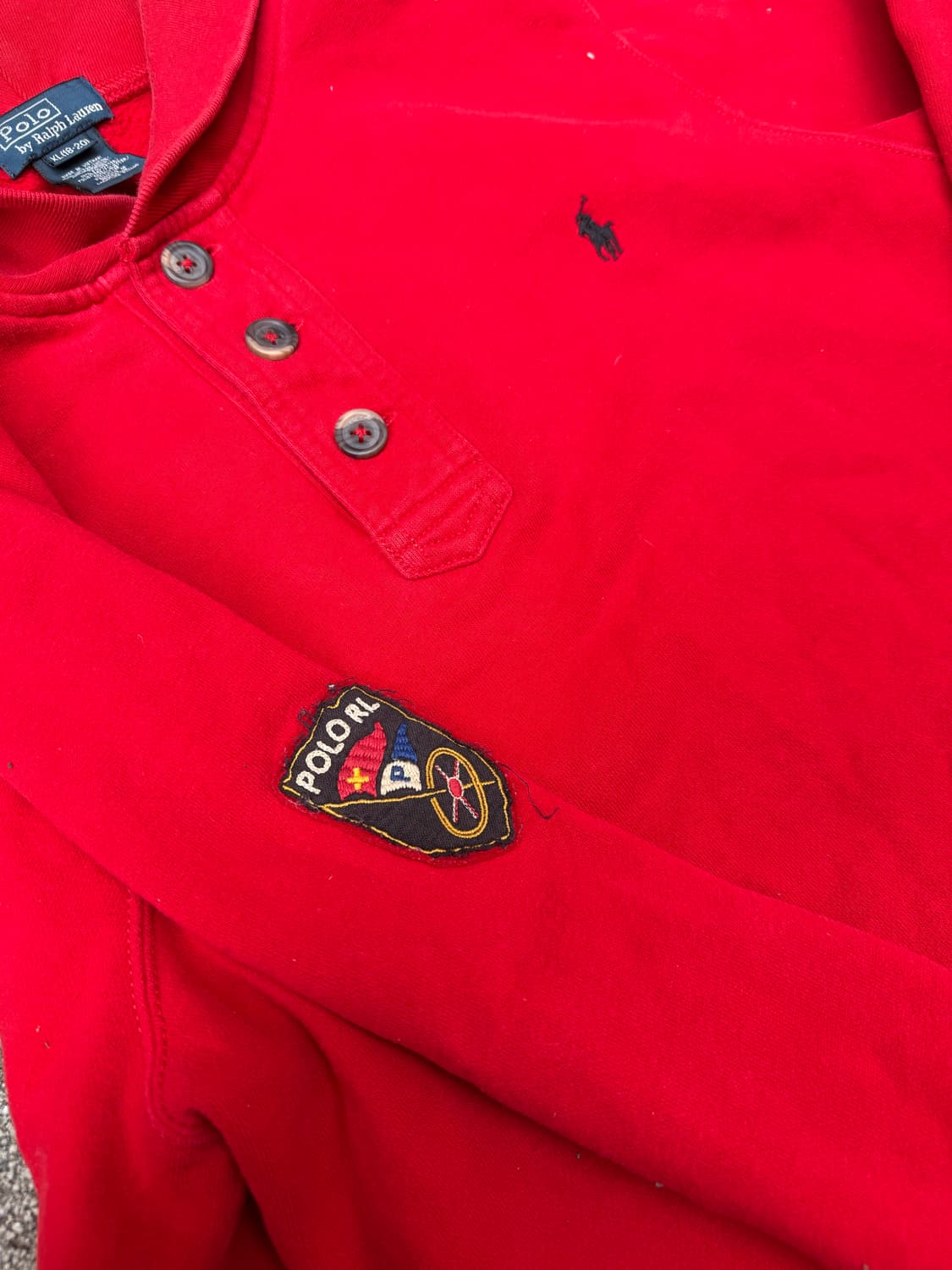 폴로 랄프로렌 레드 맨투맨 티셔츠 상품이미지3