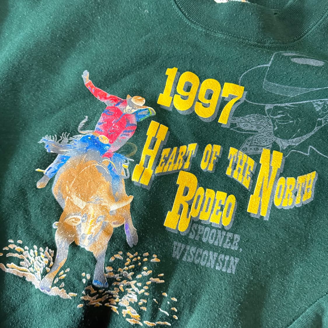 90‘s 프룻오브더룸 하트 오브 더 노스 로데오 스웻셔츠 XL 상품이미지3