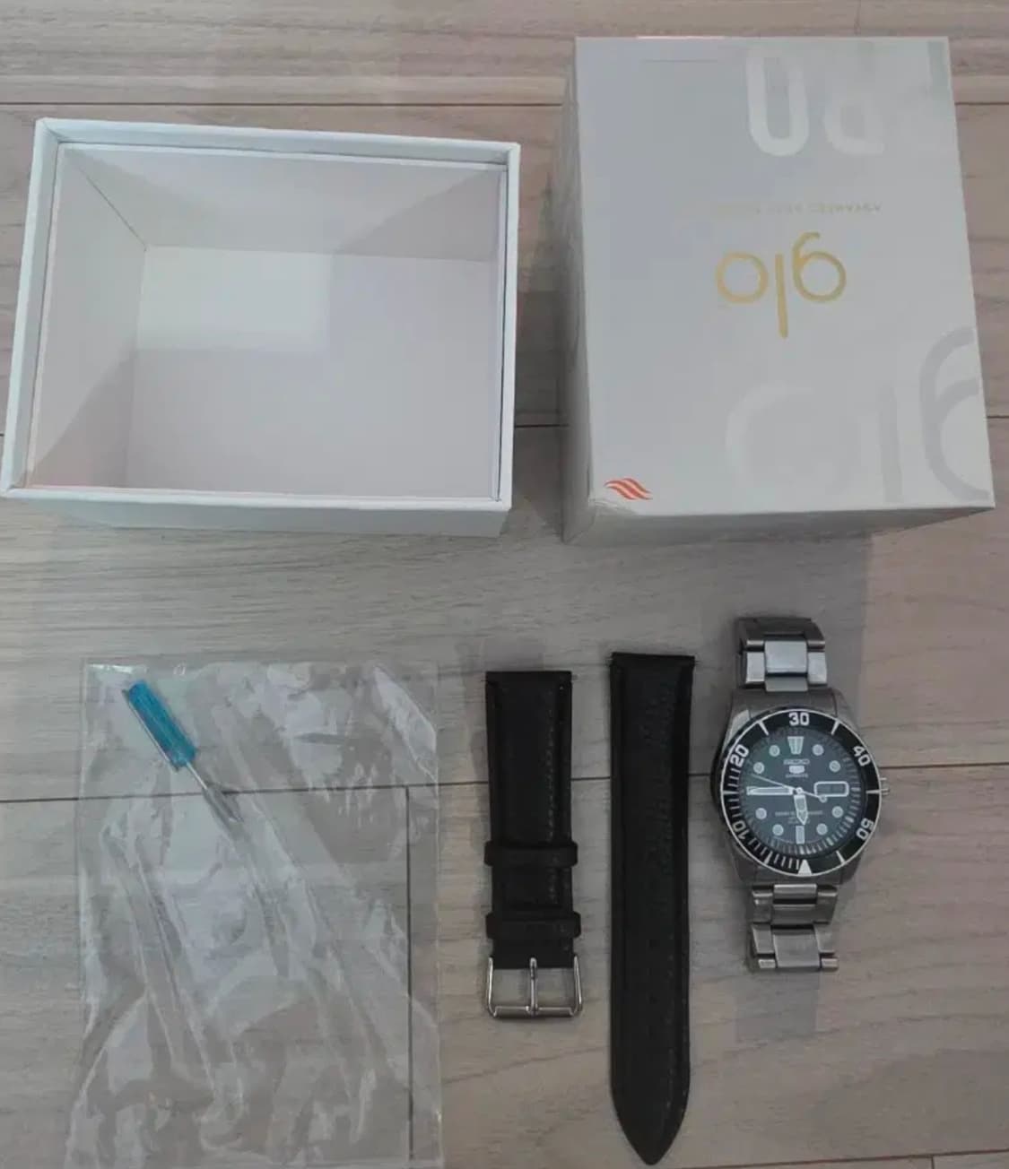 세이코 (SEIKO) 베이비스모 다이버 블랙 오토메틱 스켈레톤 백 시계 상품이미지5